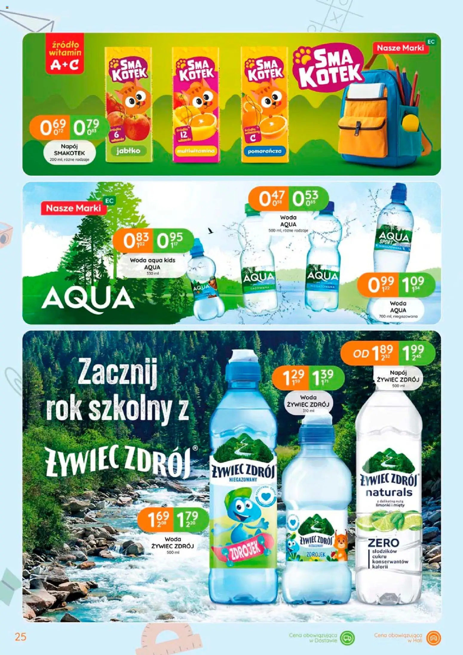 Eurocash gazetka - Powrót do Szkoły od 06.08.2026 | Strona: 25 | Produkty: Woda żywiec, Woda