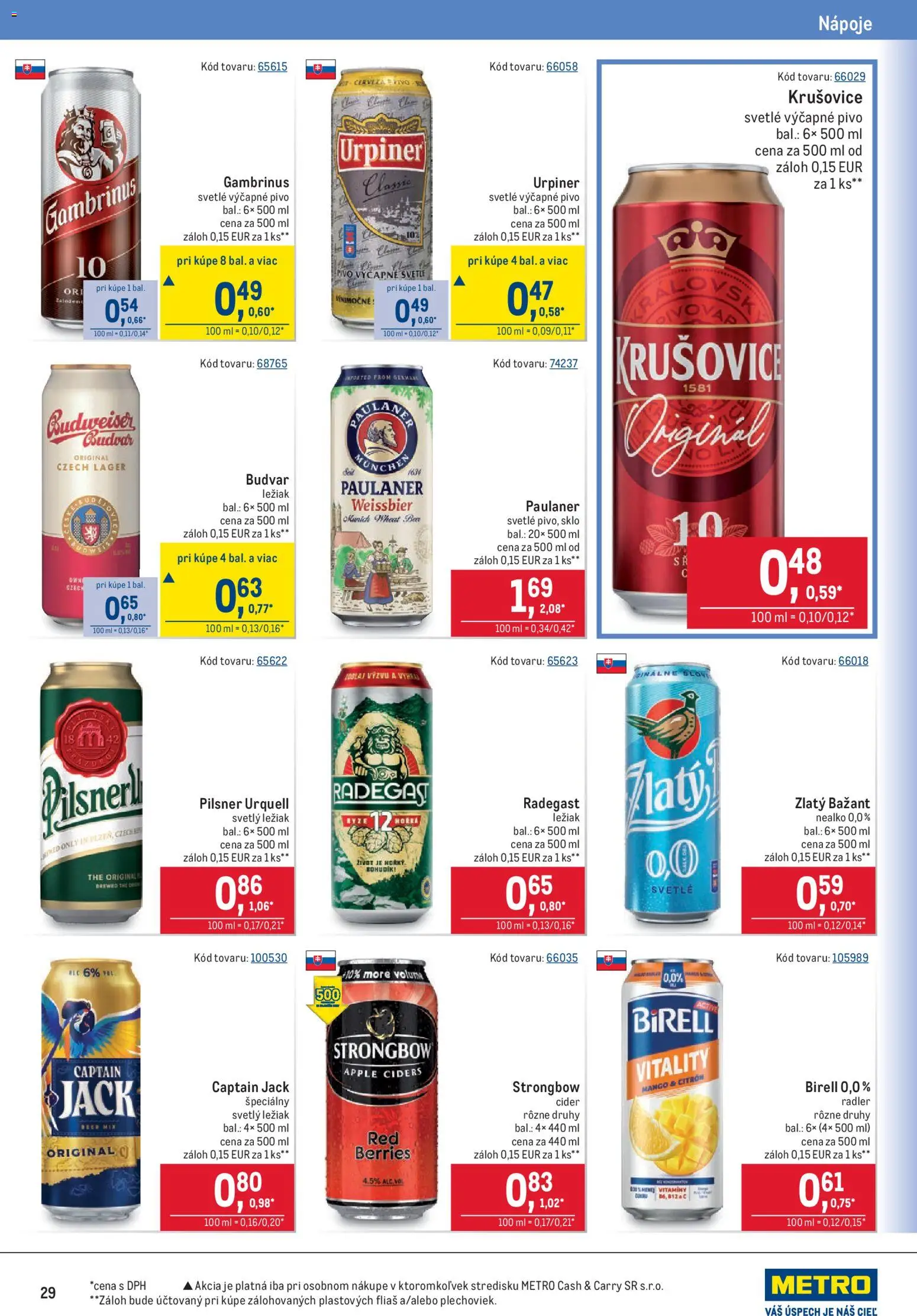 Nové Metro akcie – leták je platný od 23.09.2026 | Strana: 29 | Produkty: Nápoje, Cider, Apple, Strongbow