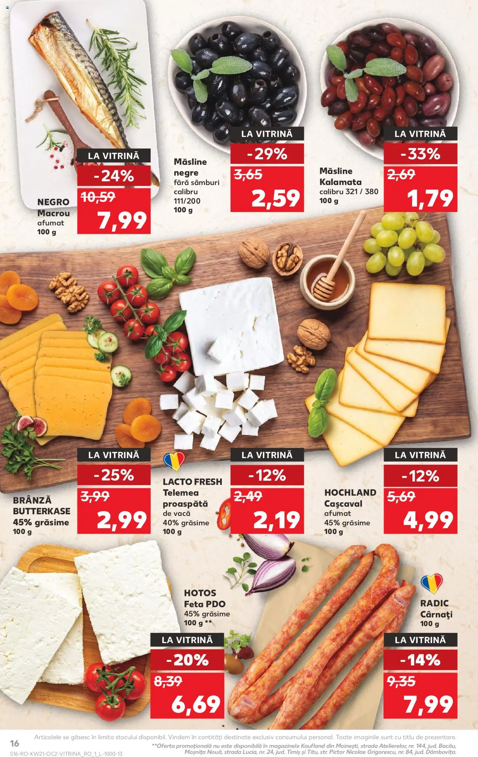 Noul catalog Kaufland – valabil de la 20.05.2026 | Pagină: 16 | Produse: Hijyenik ped, Măsline, Brânză, Cârnați