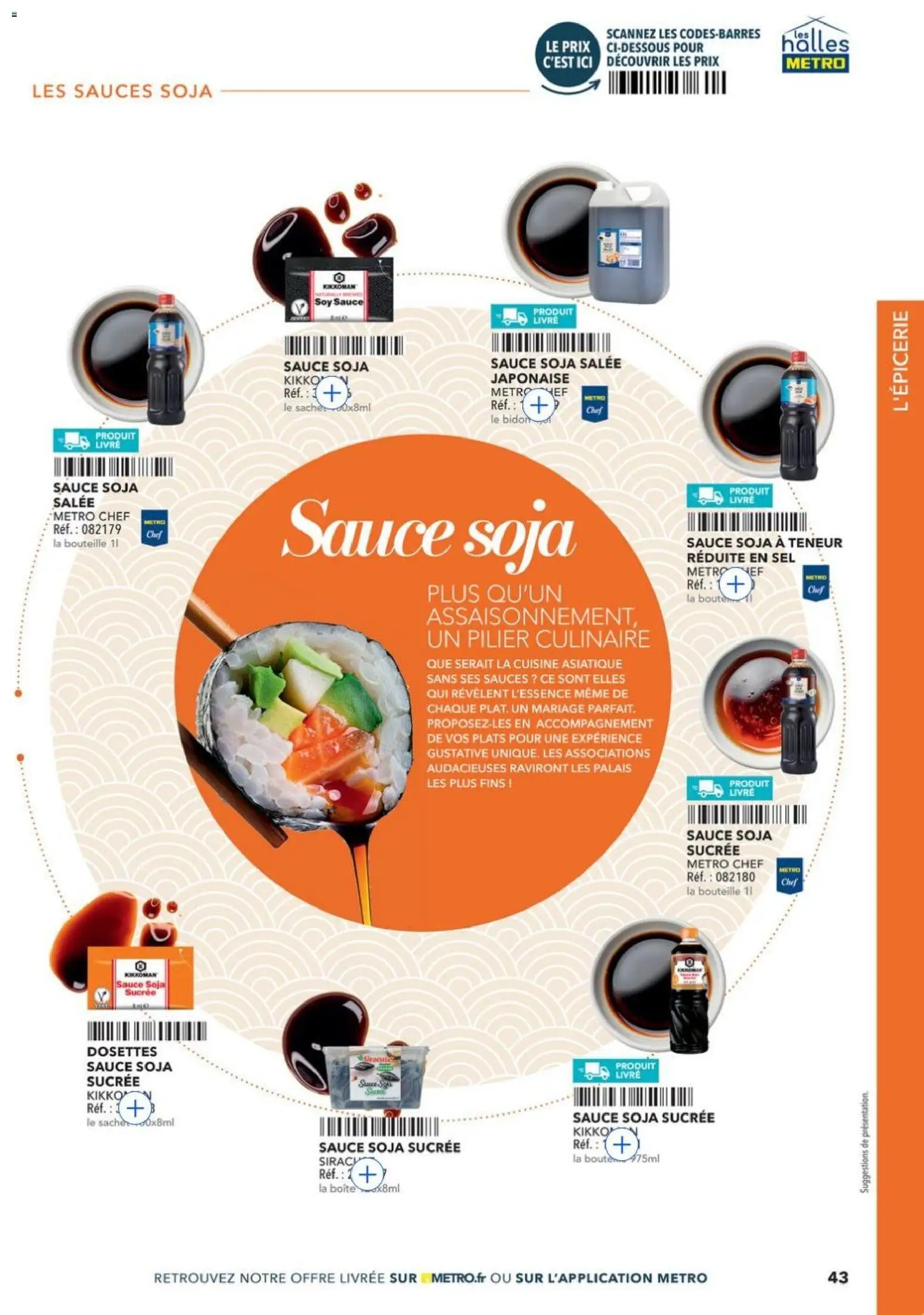 {H1} | Page: 43 | Produits: Sel, Sauce soja salée, Sauce soja sucrée, Livre