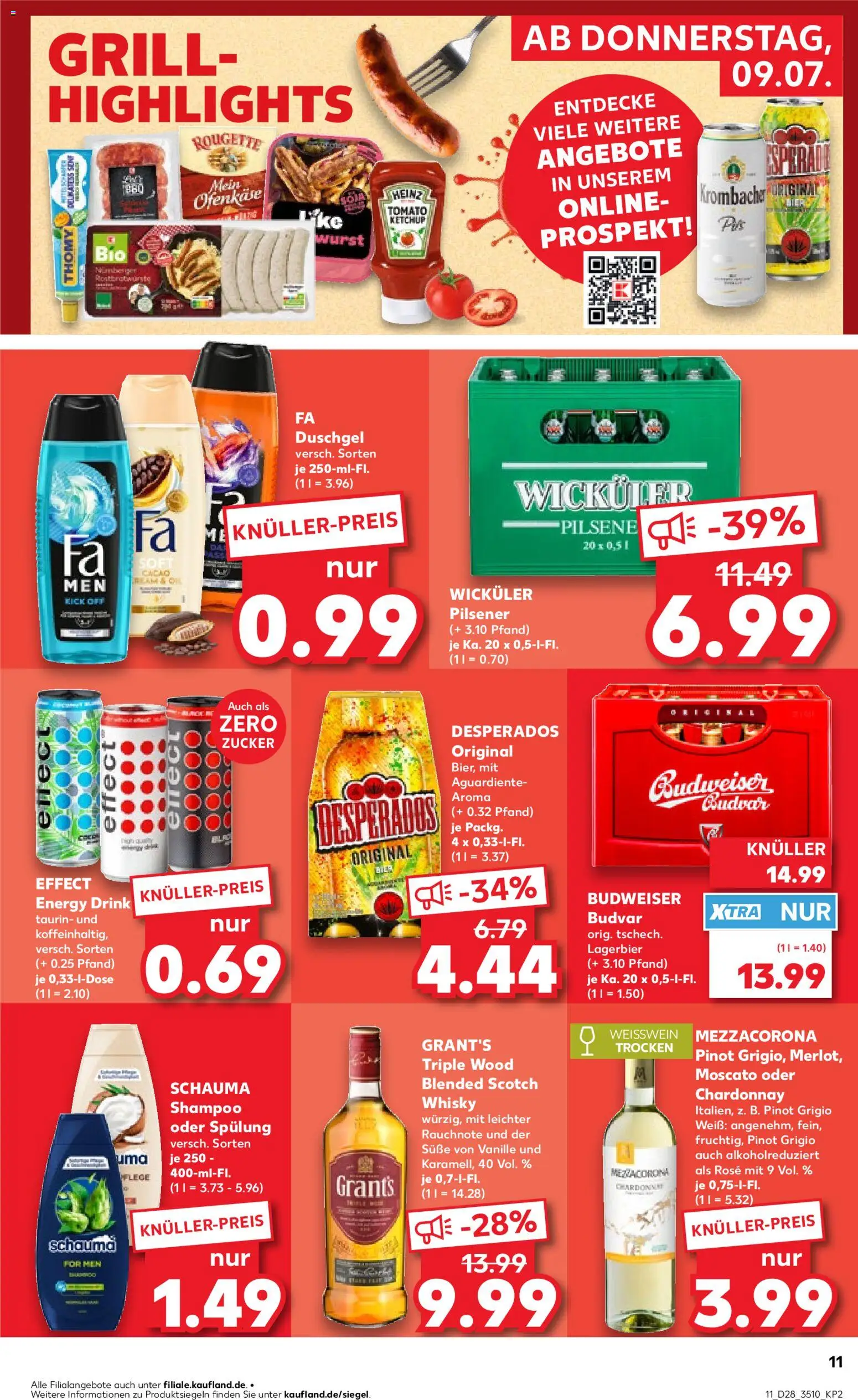 Kaufland Prospekt Zeitz – gültig ab 09.07.2026 | Seite: 11 | Produkte: Grill, Weißwein, Shampoo, Spülung