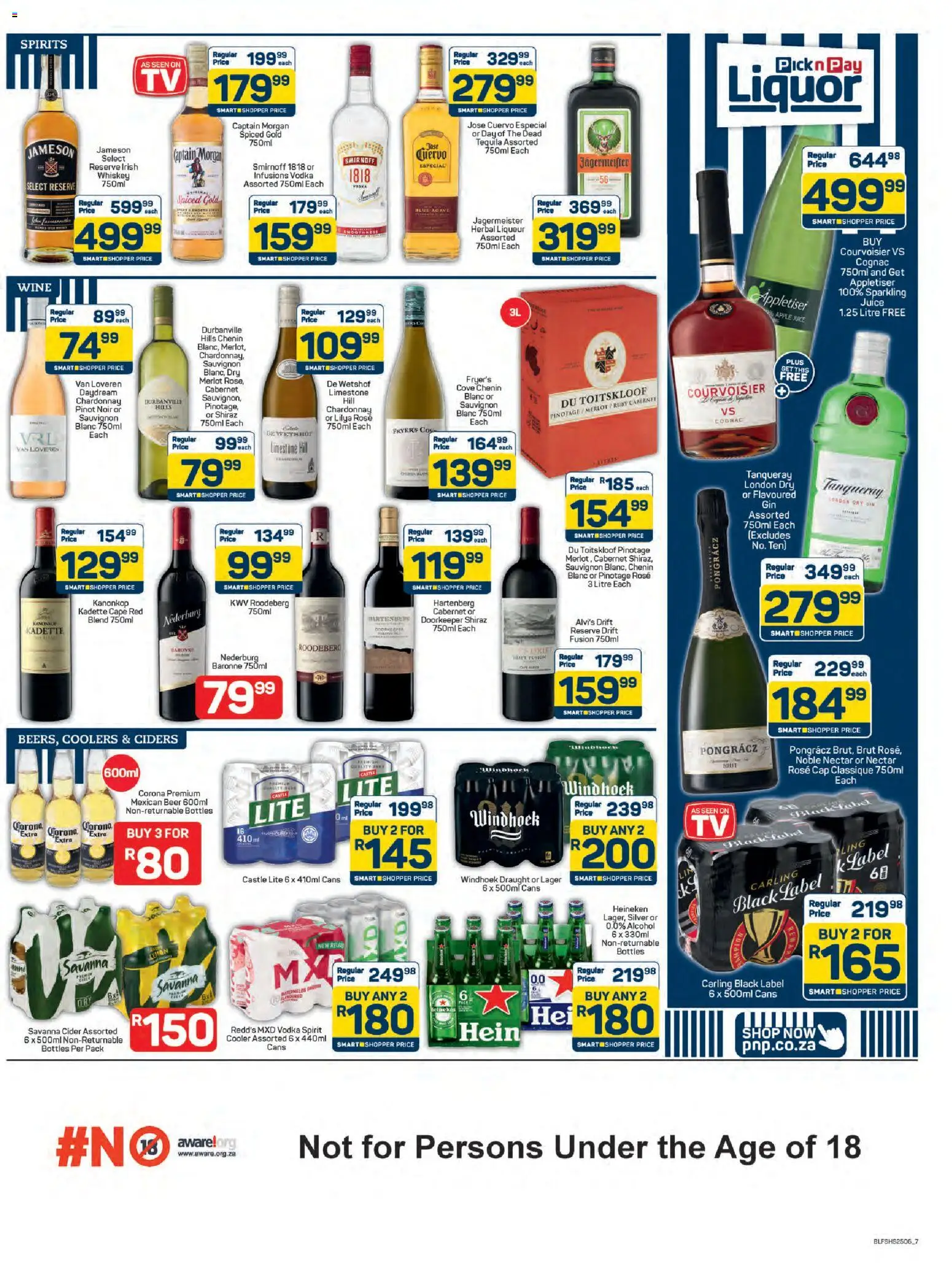 New Pick n Pay catalogue – valid from 25.05.2026 | Page: 7 | Products: Cider, Cooler, Vodka, Whiskey