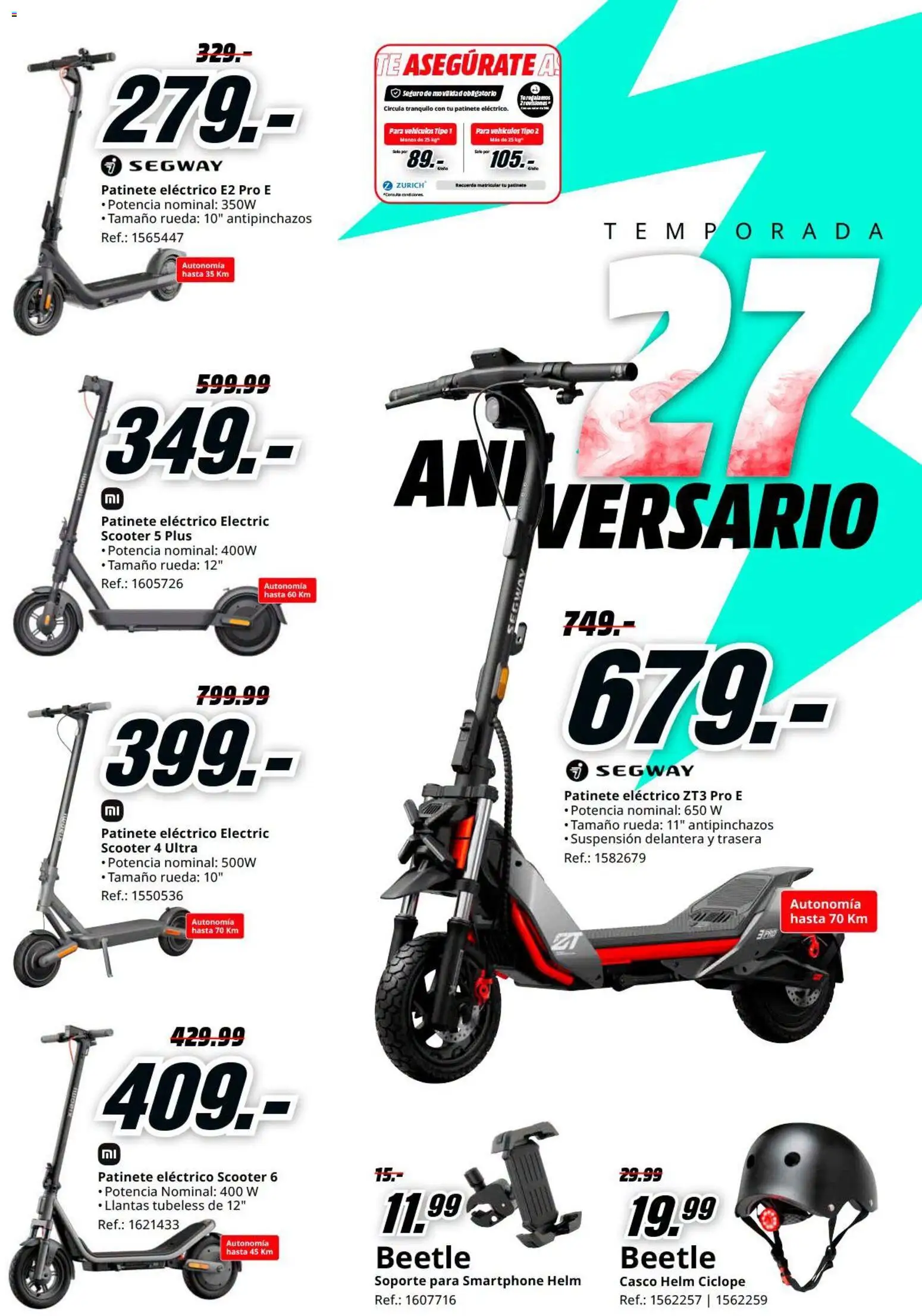 Media Markt folleto │ válido desde el 24/07/2026 | Página: 31 | Productos: Patinete, Smartphone, Ελιές