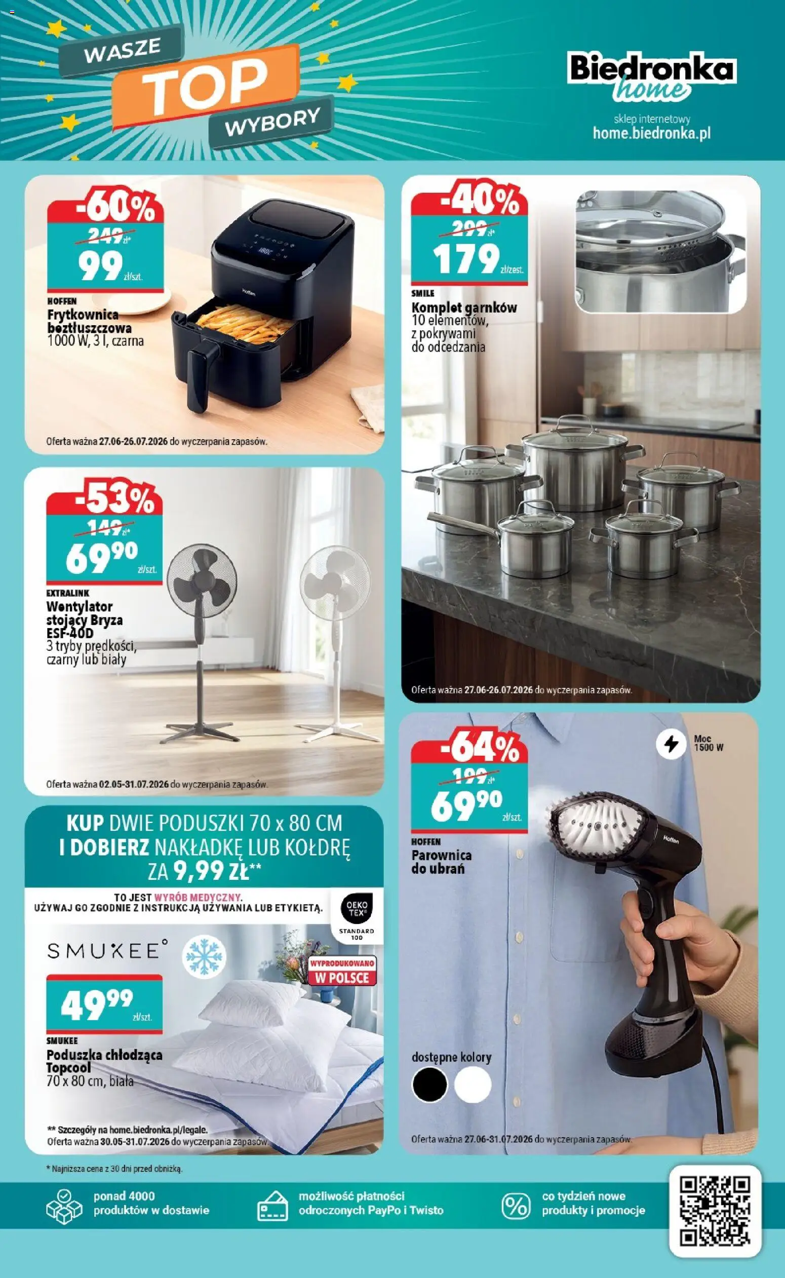 Biedronka gazetka - Home od 27.06.2026 | Strona: 5 | Produkty: Wentylator, Frytkownica, Frytkownica beztłuszczowa, Parownica