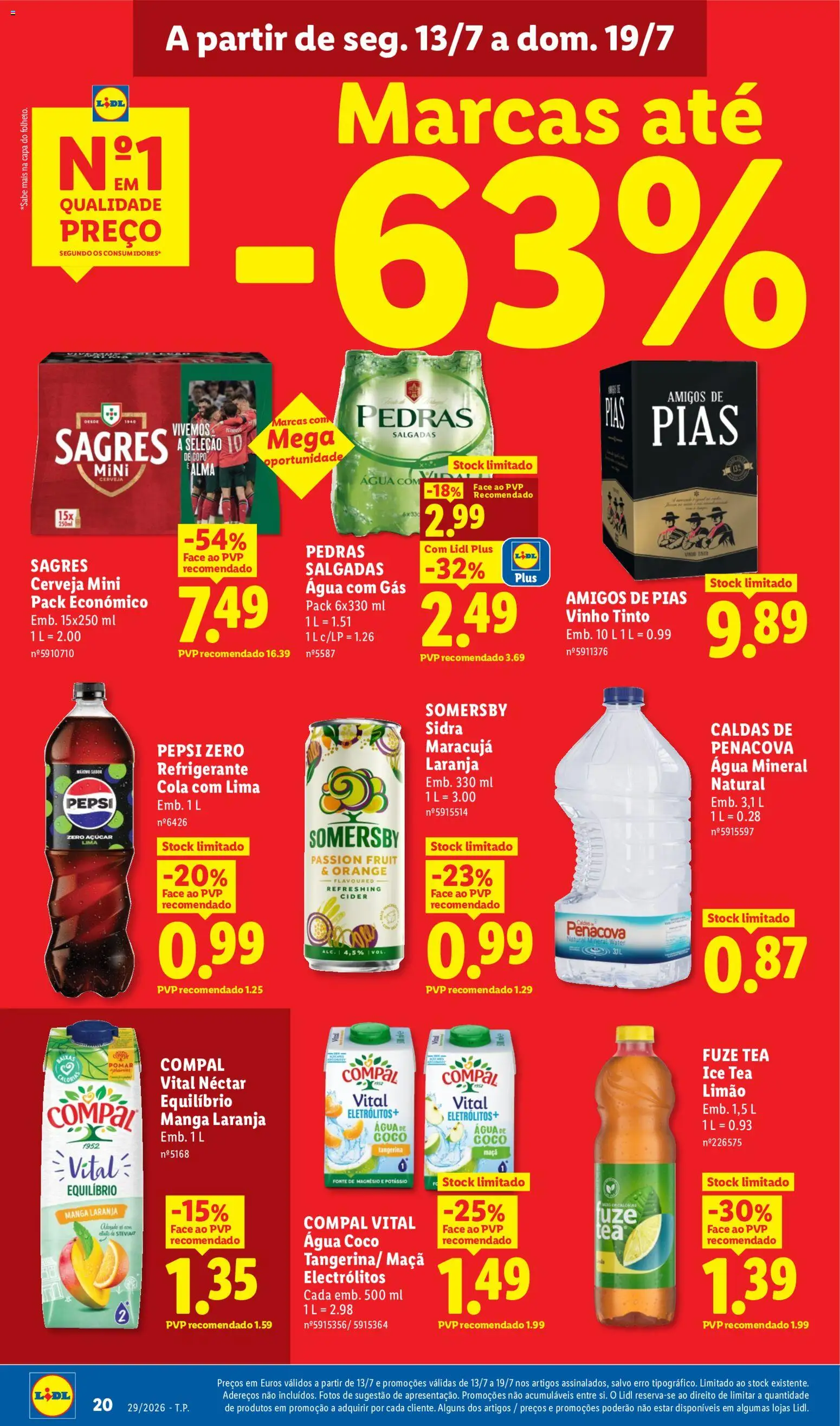 Lidl folheto │ válido de 13/07/2026 | Página: 18 | Produtos: Refrigerante, Pepsi Zero, Vinho, Vinho tinto