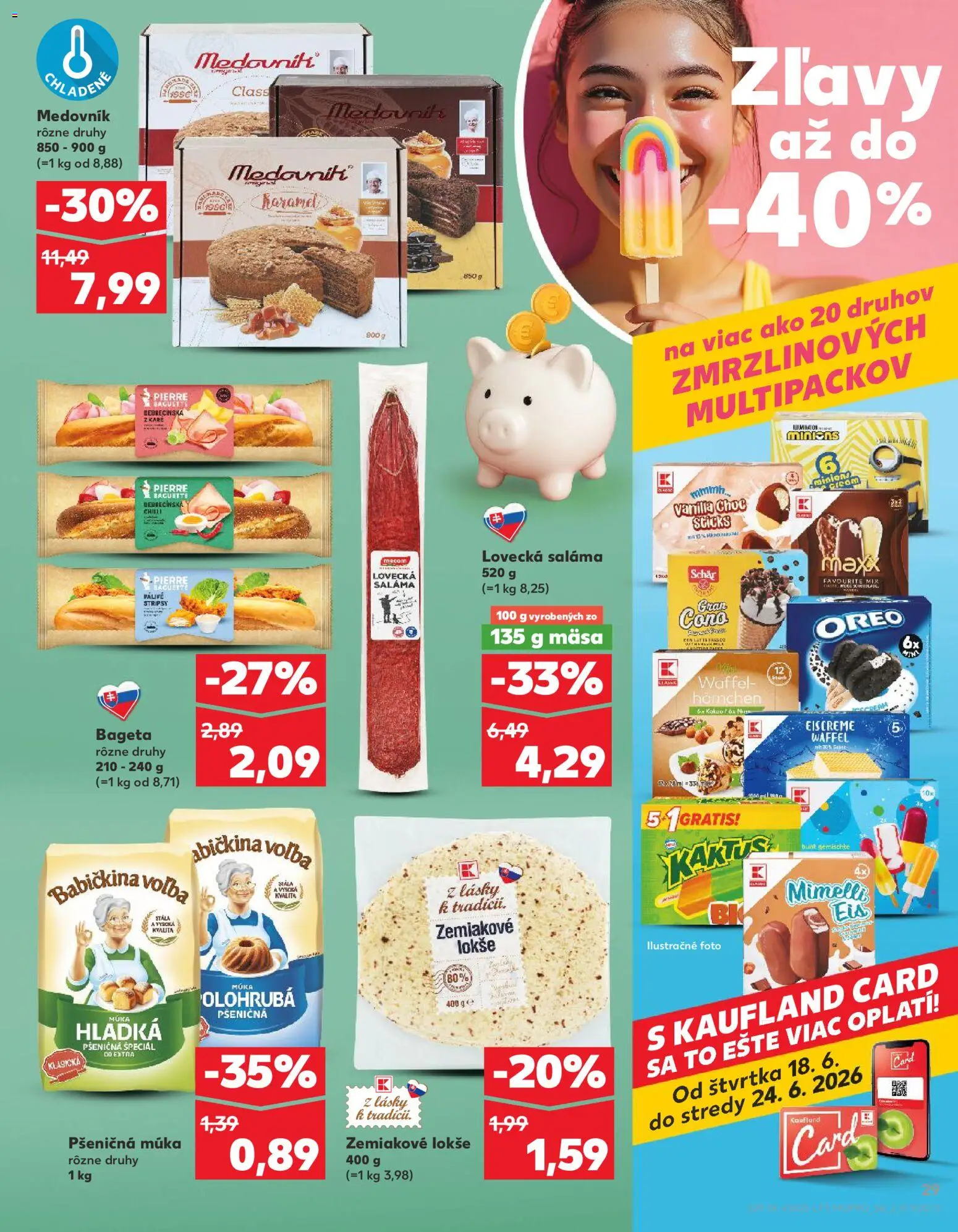Nové Kaufland akcie – leták je platný od 18.06.2026 | Strana: 29 | Produkty: Saláma, Pšeničná múka, Múka
