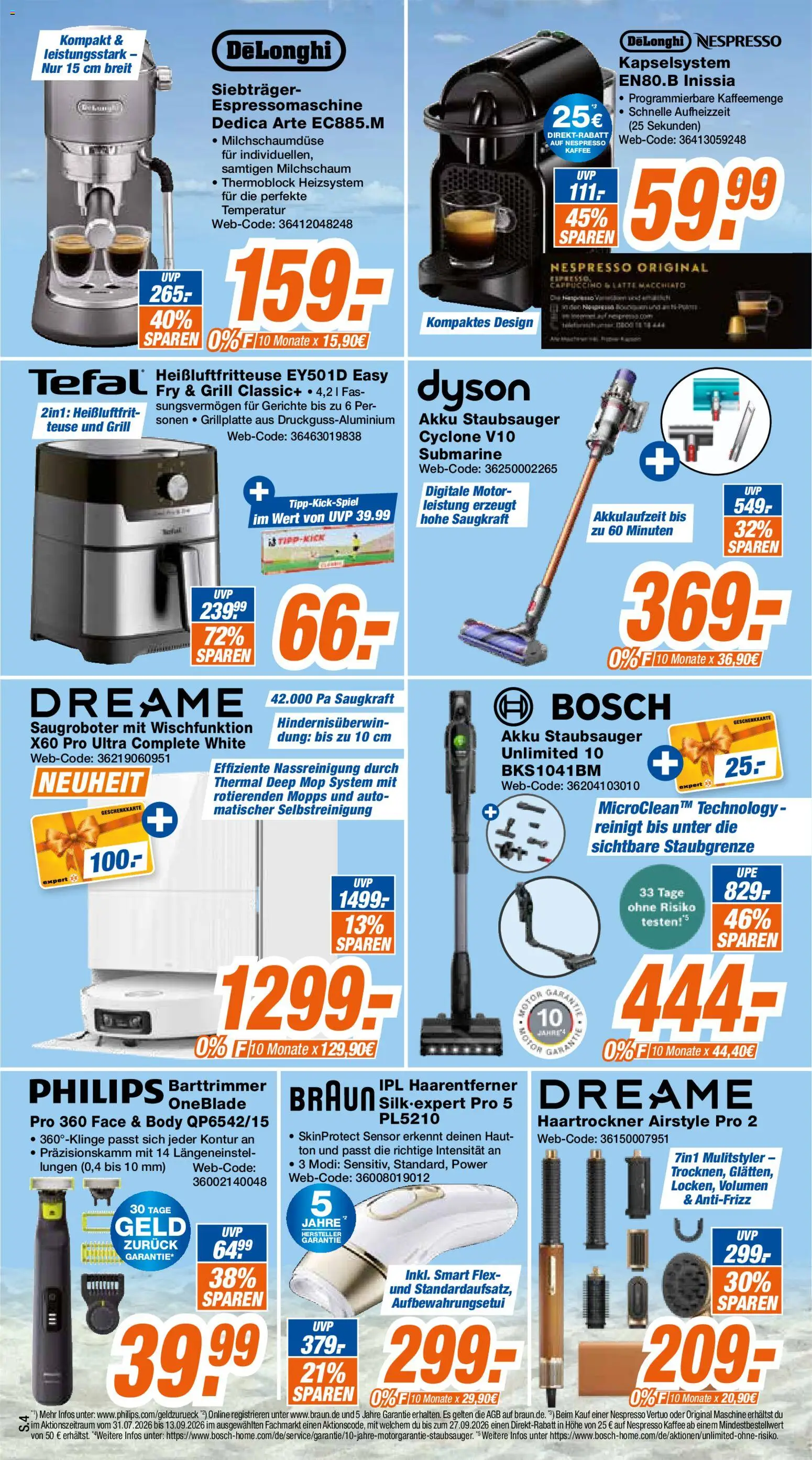 Expert Giessen – gültig ab 02.08.2026 | Seite: 4 | Produkte: Philips, Staubsauger, Kaffee, Heißluftfritteuse