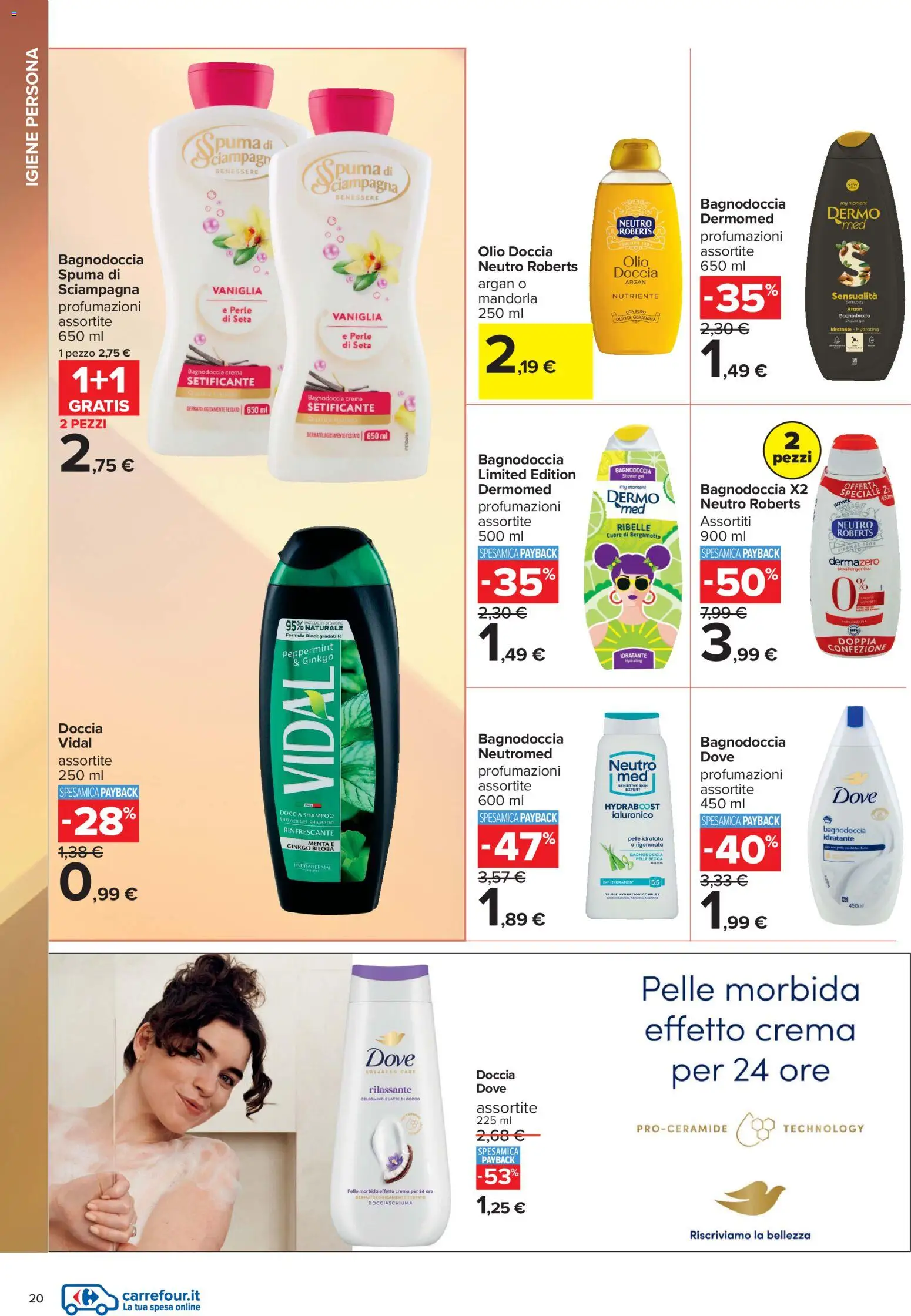 Volantino Carrefour del 10/07/2026 | Pagina: 20 | Prodotti: Shampoo, Crema, Tè, Cocco