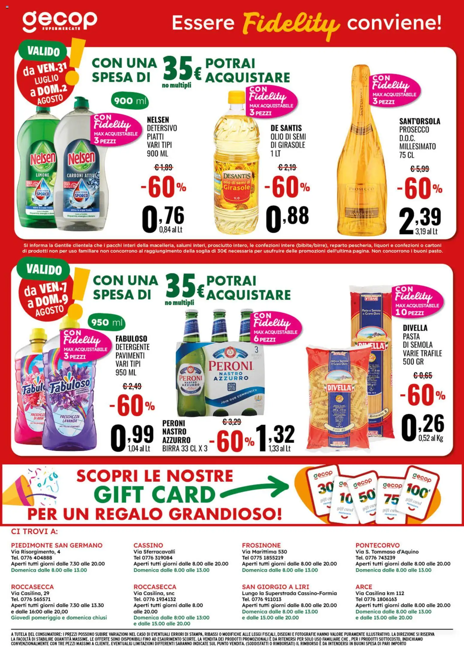 Volantino GECOP del 27/07/2026 | Pagina: 20 | Prodotti: Detergente, Prosecco, Limone, Prosciutto