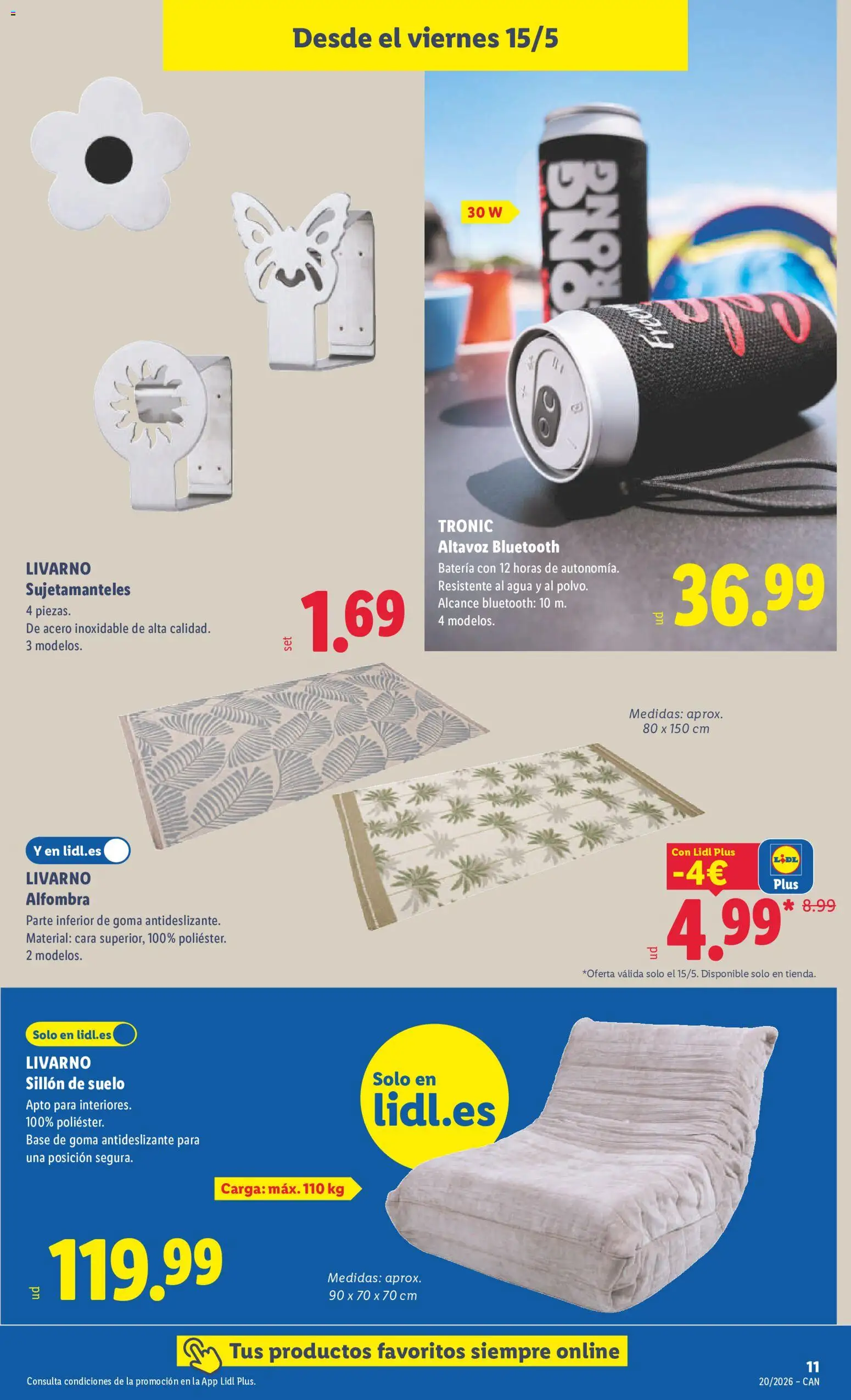 Lidl folleto de bazar │ válido desde el 11.05.2026 | Página: 33 | Productos: Altavoz, Sillón, Batería, Alfombra