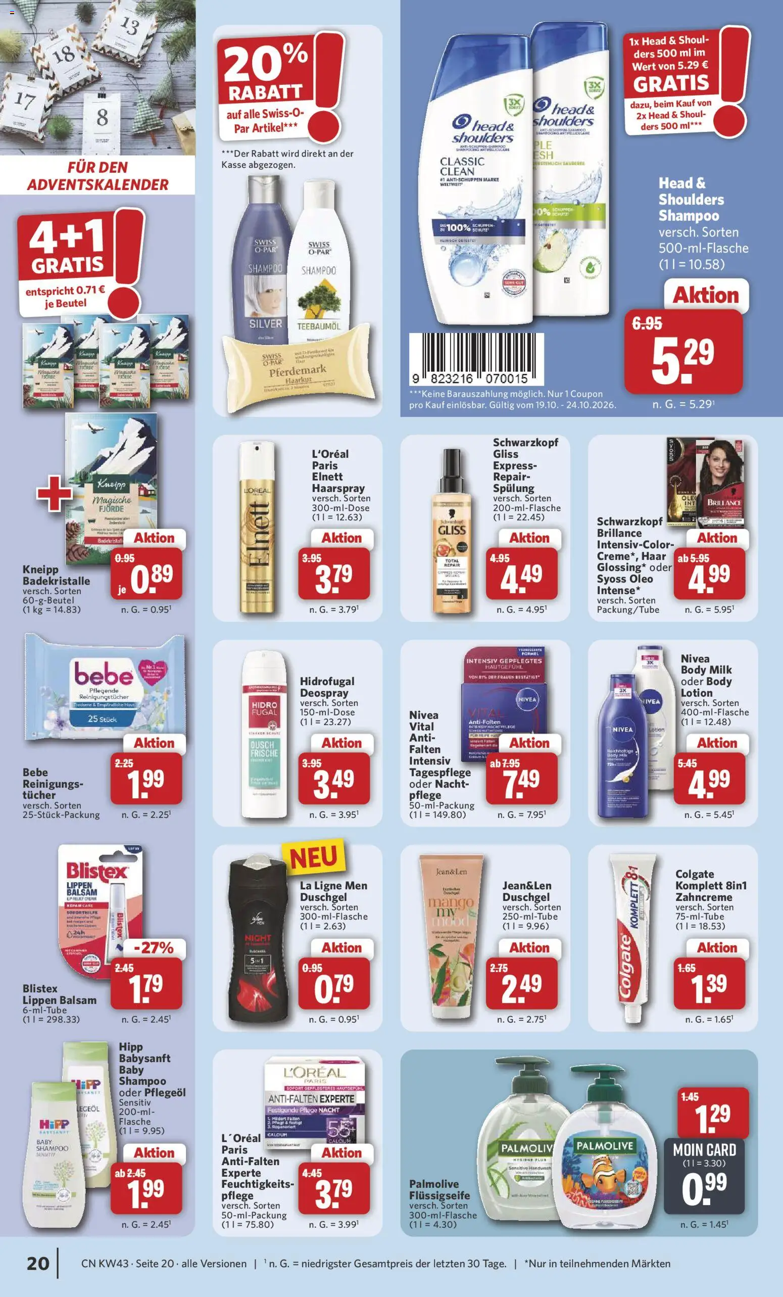 Combi Prospekt – gültig ab 19.10.2026 | Seite: 20 | Produkte: Spülung, Duschgel, Mango, Body Milk