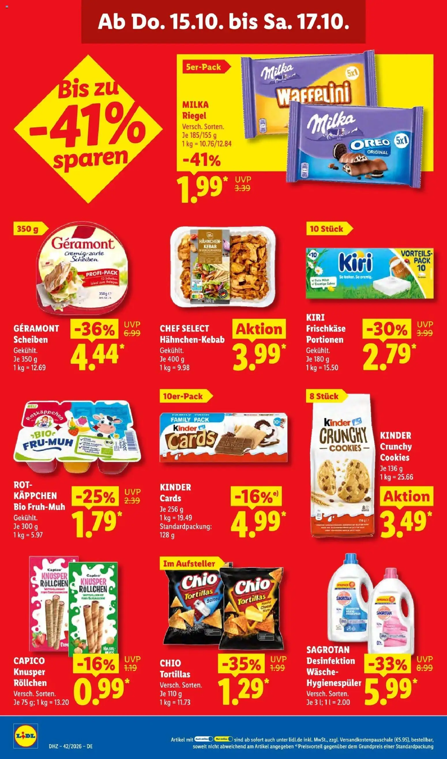 Lidl Prospekt Zülpich (ab 12.10.2026) zum Blättern » Angebote | Seite: 70 | Produkte: Tortillas, Chips, Sahne, Frischkase