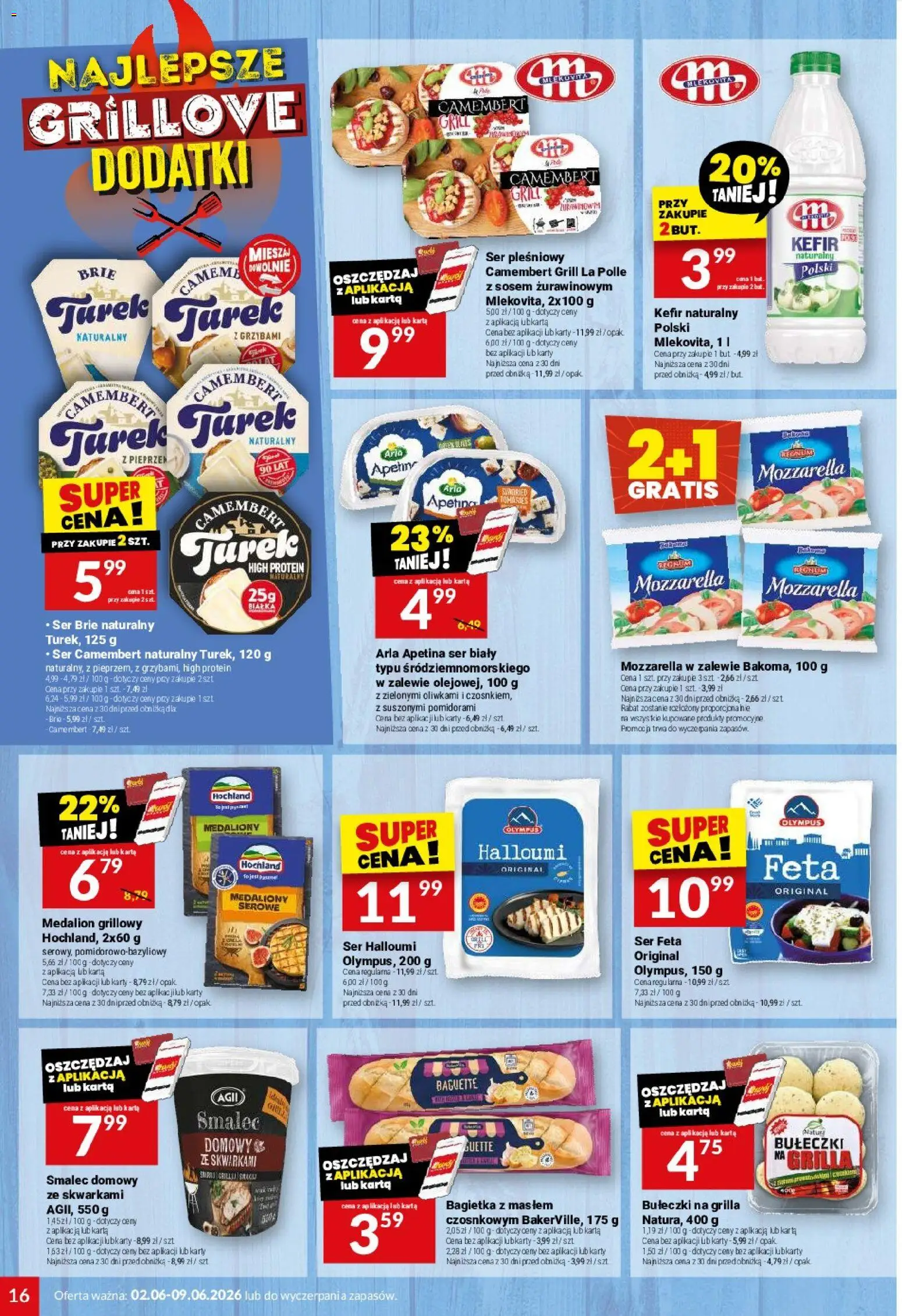 Twój Market gazetka od 02.06.2026 | Strona: 16 | Produkty: Halloumi, Kefir, Kefir naturalny, Camembert