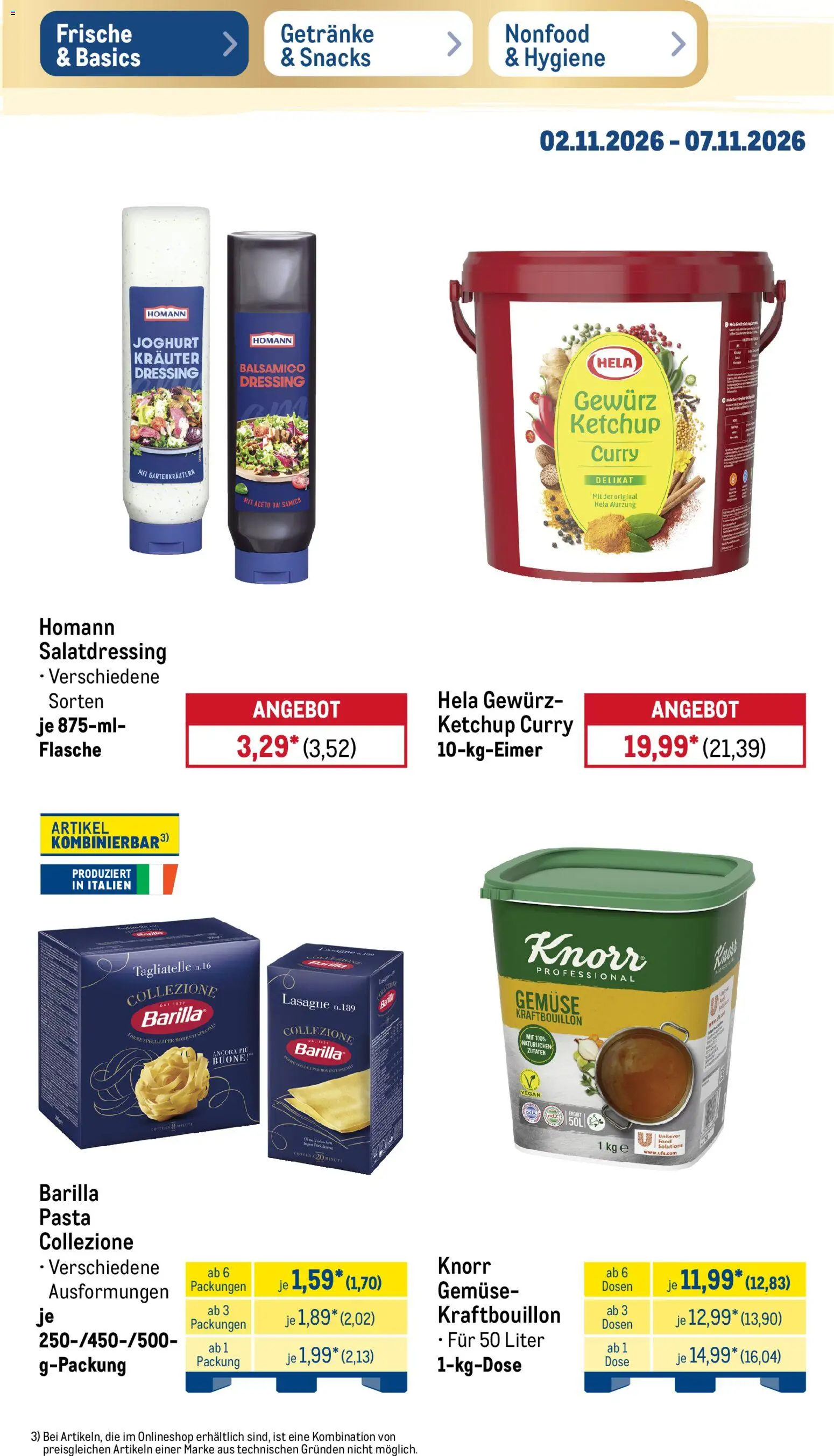 Metro Black Friday – gültig ab 02.11.2026 | Seite: 19 | Produkte: Joghurt, Barilla, Dressing, Pasta