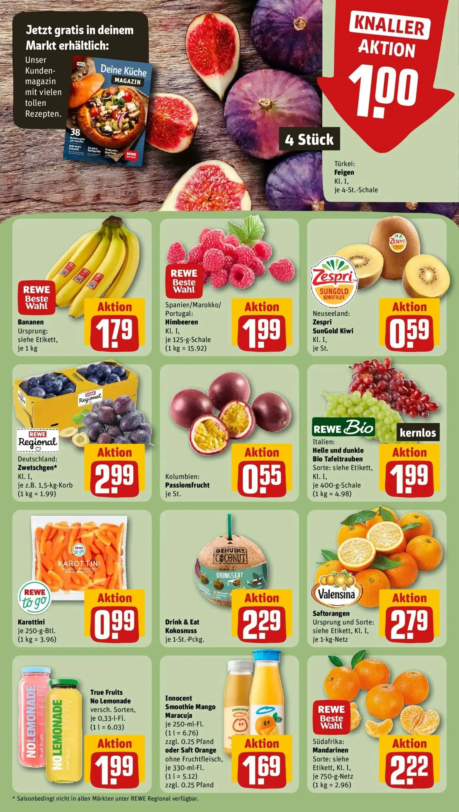 REWE Prospekt ab 07.09.2026 zum Blättern » Angebote | Seite: 6 | Produkte: Mandarinen, Valensina, Magazin, Saft
