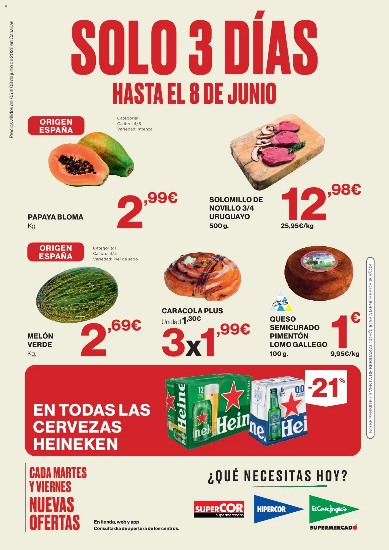 Supercor Canarias │ válido desde el 05.06.2026 | Página: 1 | Productos: Φορτιστής, Queso, Σπανάκι
