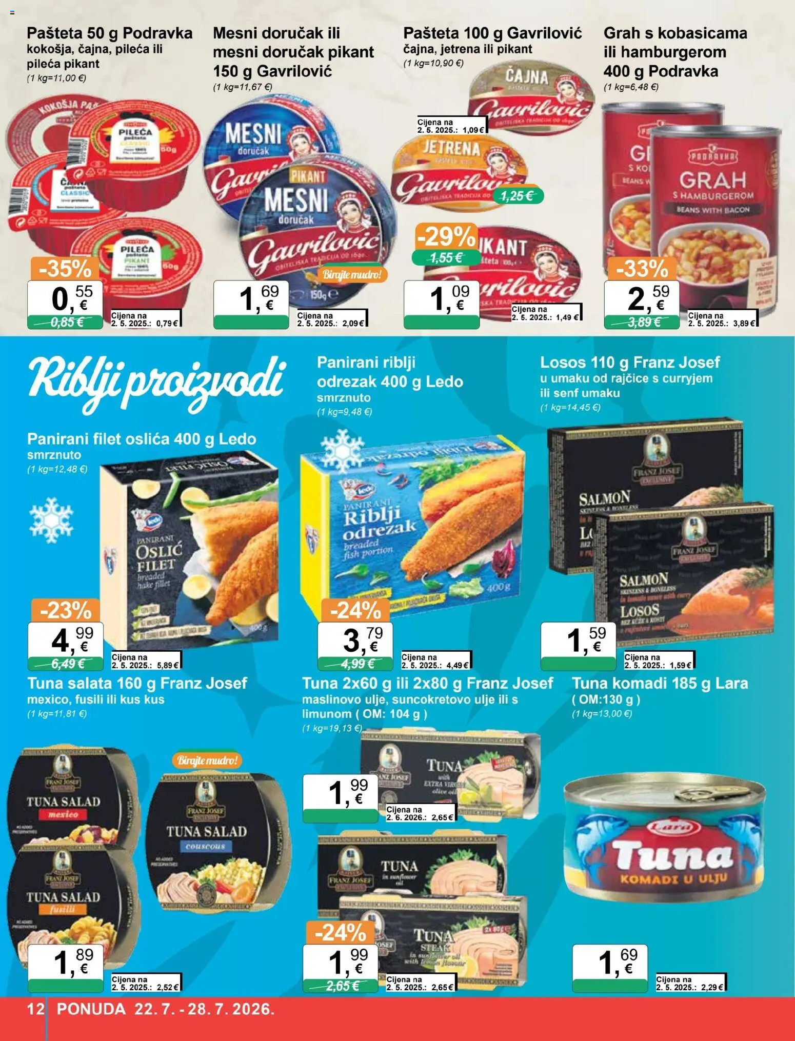 KTC katalog | vrijedi od 22.07.2026 | Stranica: 12 | Proizvodi: Grah, Podravka, Salata, Kus kus