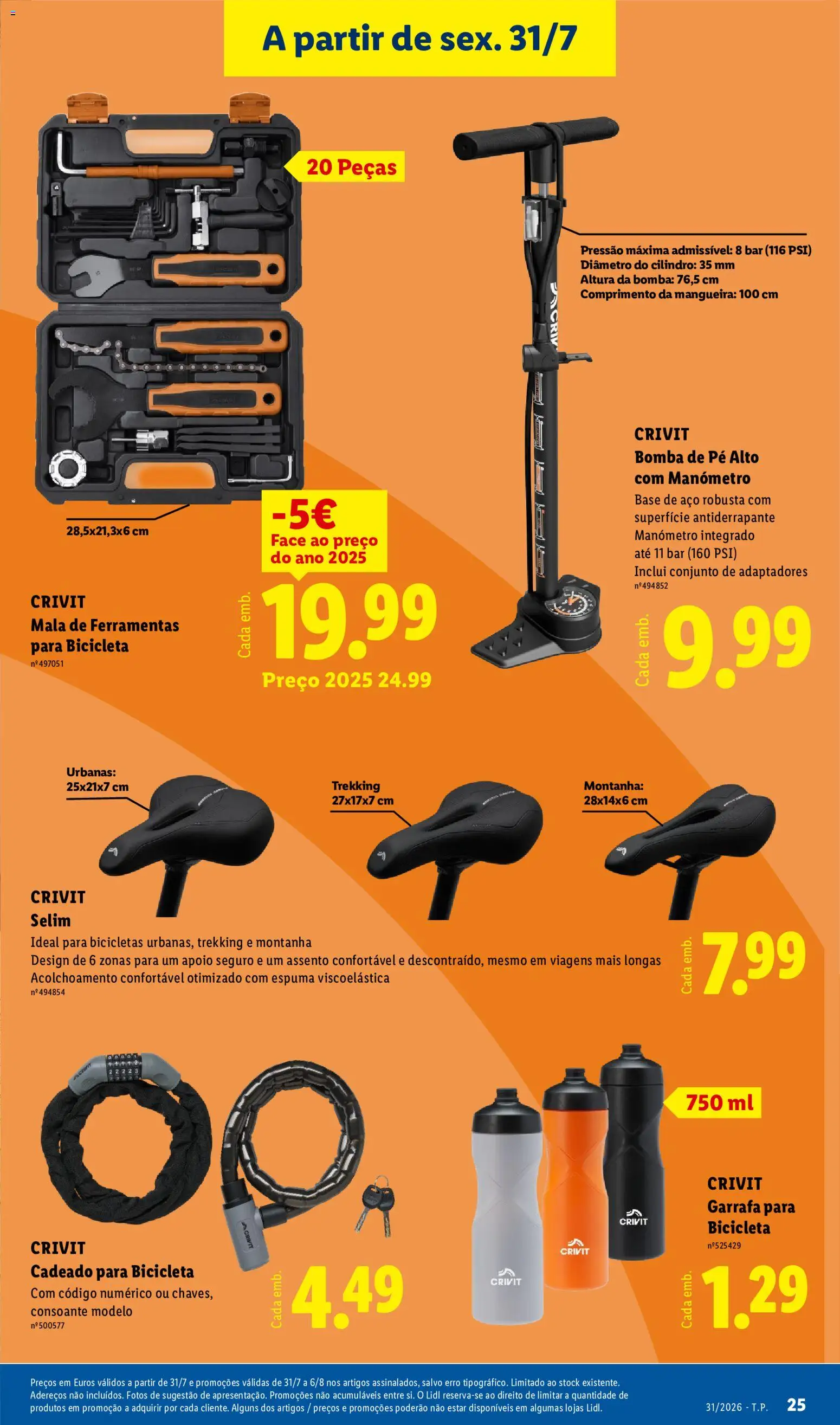 Lidl Novidades │ válido de 27/07/2026 | Página: 25 | Produtos: Bicicleta, Ferramentas, Base, Mangueira