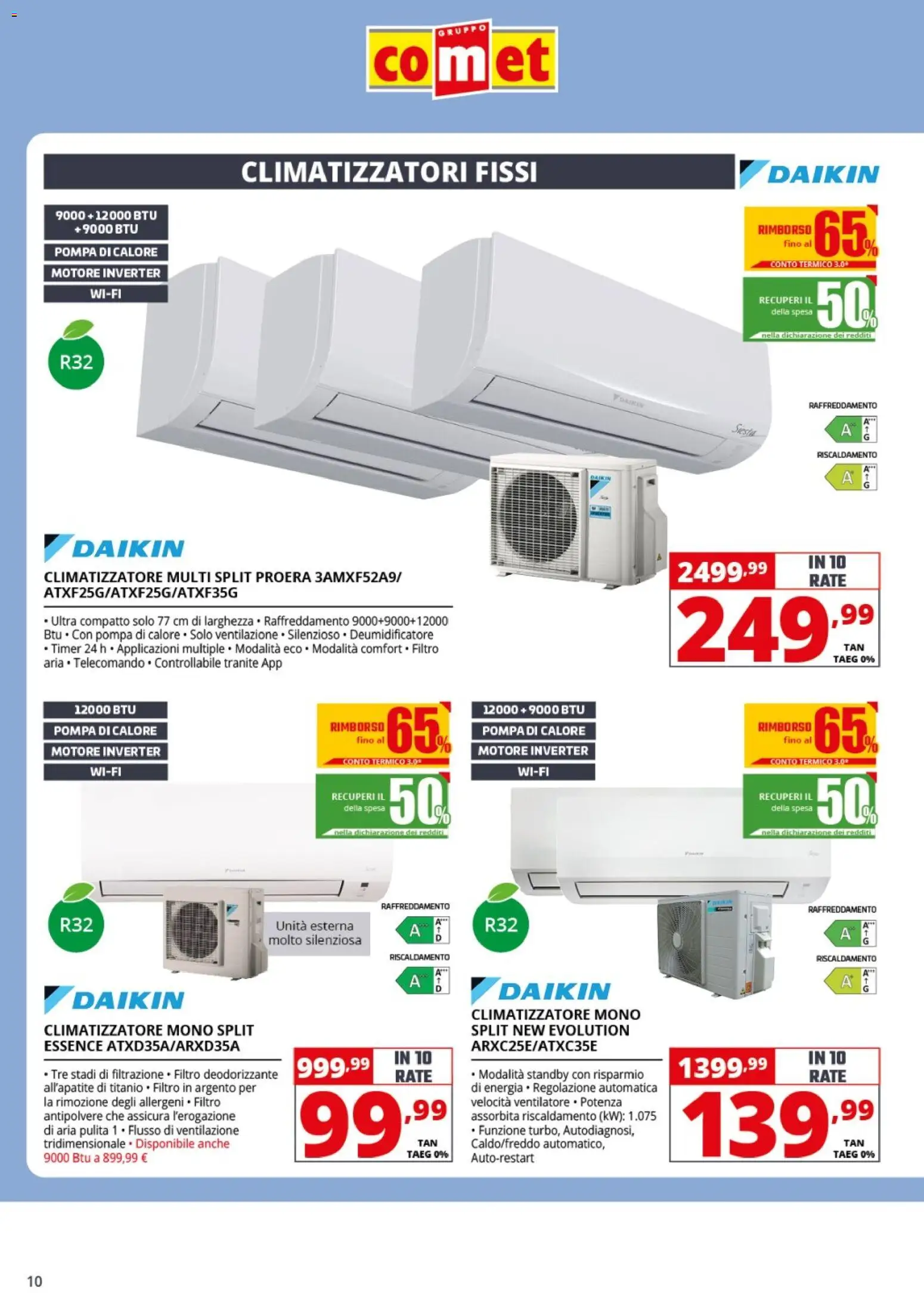 Volantino Comet del 24/07/2026 | Pagina: 10 | Prodotti: Ventilatore, Climatizzatore, Deumidificatore