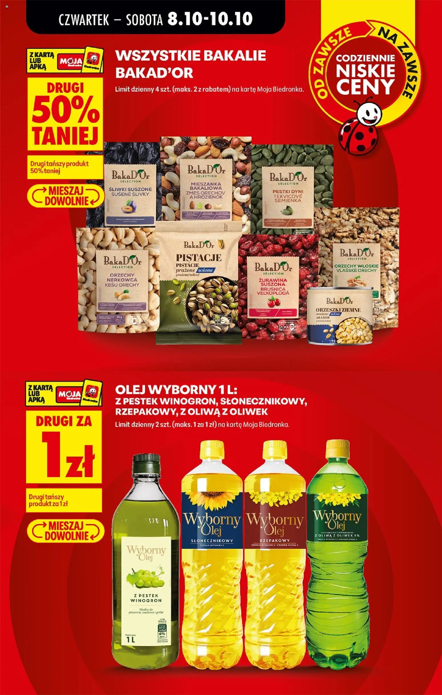 Biedronka Polsko leták - Codziennie niskie ceny od 08.10.2026 | Strana: 7 | Produkty: Kešu ořechy, Kešu, Olej, Pistácie