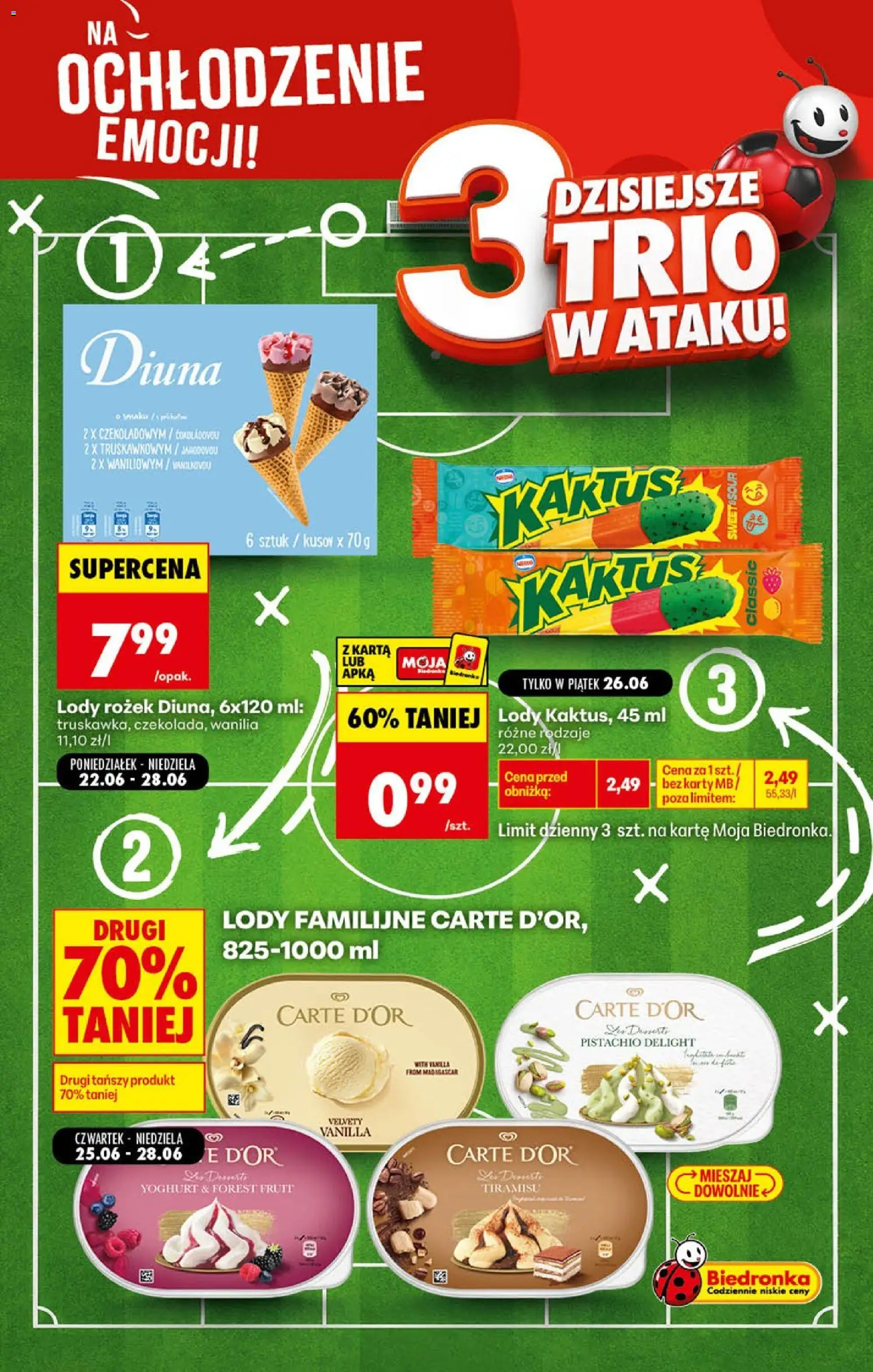 Biedronka gazetka - Football od 26.06.2026 | Strona: 3 | Produkty: Karta, Tiramisu, Lody