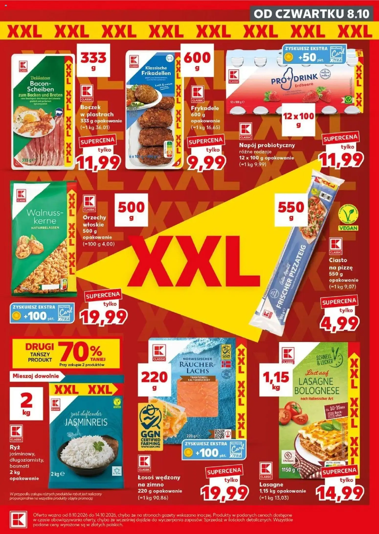 Kaufland gazetka - Super sobota od 08.10.2026 - od jutra PDF | Strona: 15 | Produkty: Gazety, Boczek, Łosoś wędzony na zimno, Lasagne bolognese