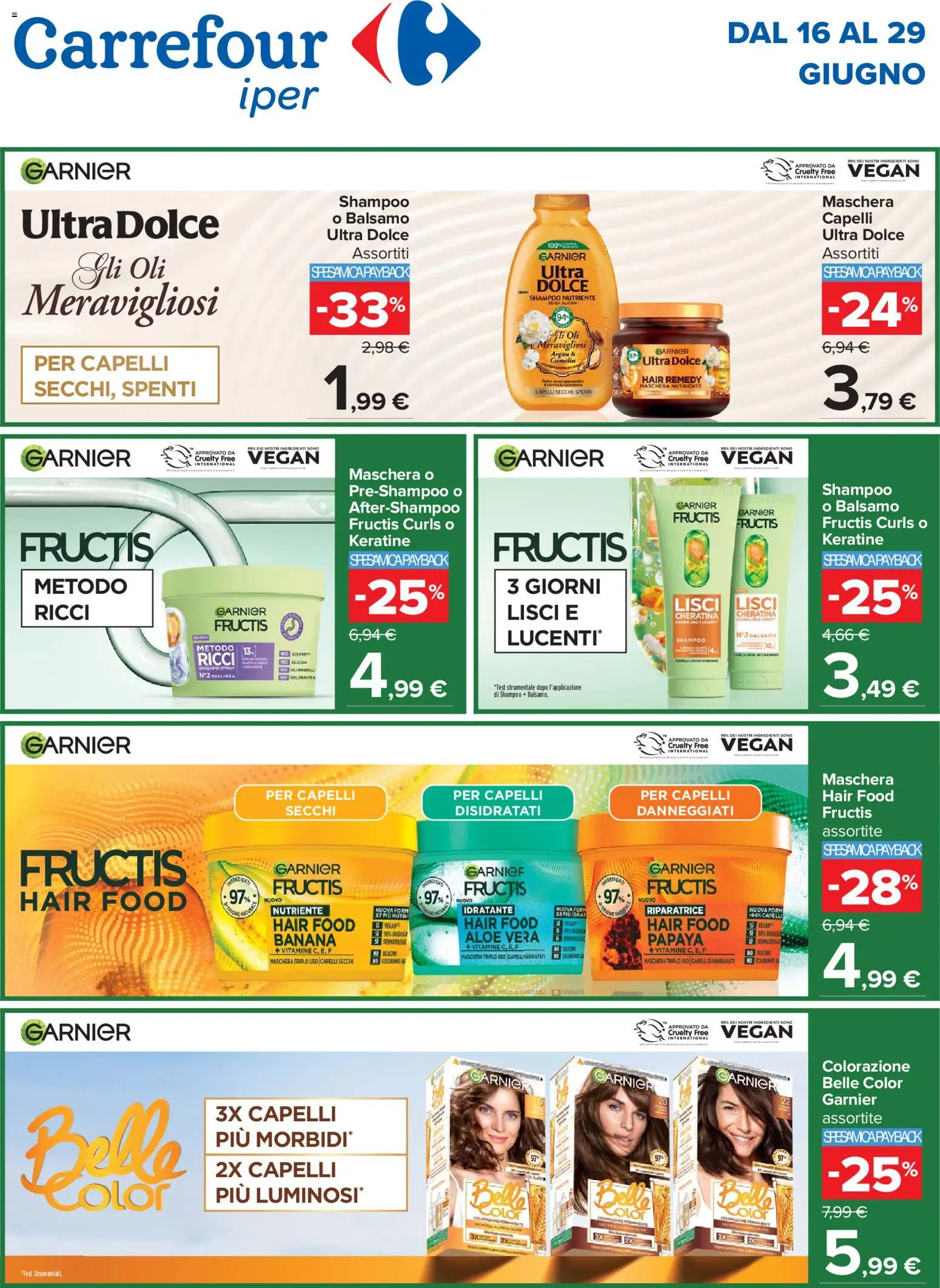 Volantino Carrefour del 16.06.2026 | Pagina: 2 | Prodotti: Shampoo, Maschera per capelli, Maschera, Aloe vera