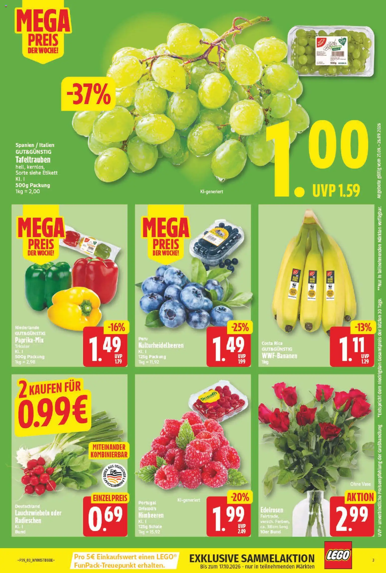 NP Discount Prospekt – gültig ab 21.09.2026 | Seite: 3 | Produkte: Himbeeren, Vase