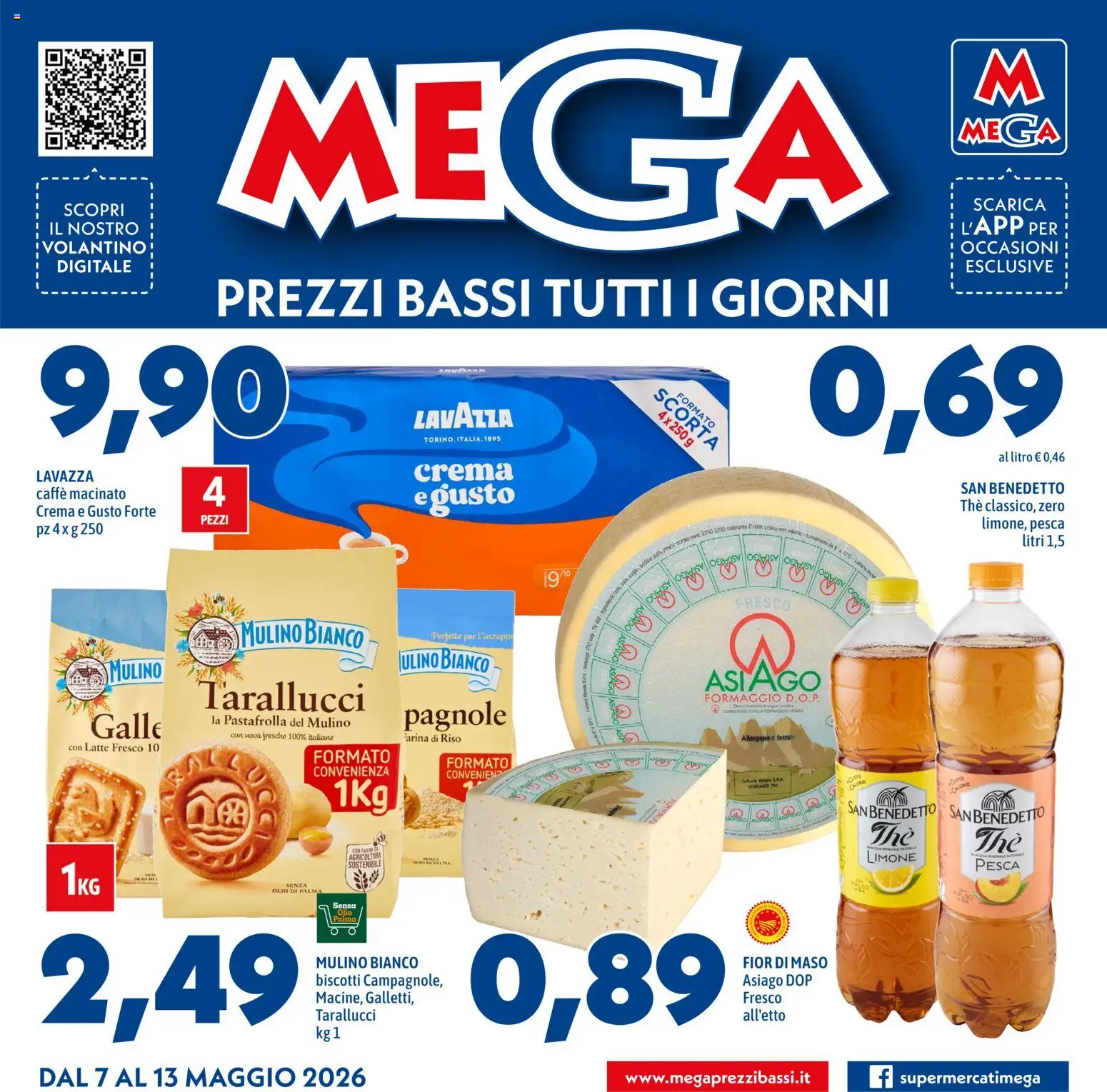Volantino Mega del 07.05.2026 | Pagina: 1 | Prodotti: Crema, Latte, The, Lavazza
