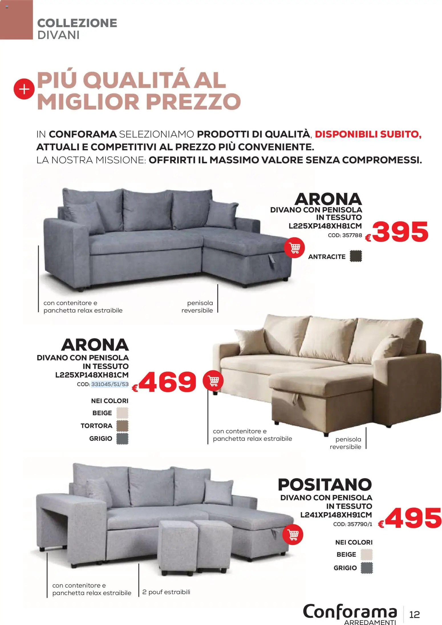 Volantino Conforama del 22/06/2026 | Pagina: 12 | Prodotti: Contenitore, Divano