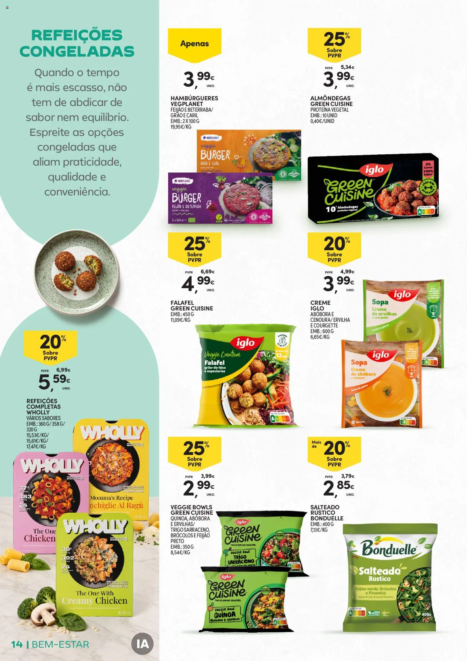 Continente Bem-Estar Assim toda a gente come melhor │ válido de 20/10/2026 | Página: 14 | Produtos: Beterraba, Sopa, Refeições congeladas, Creme