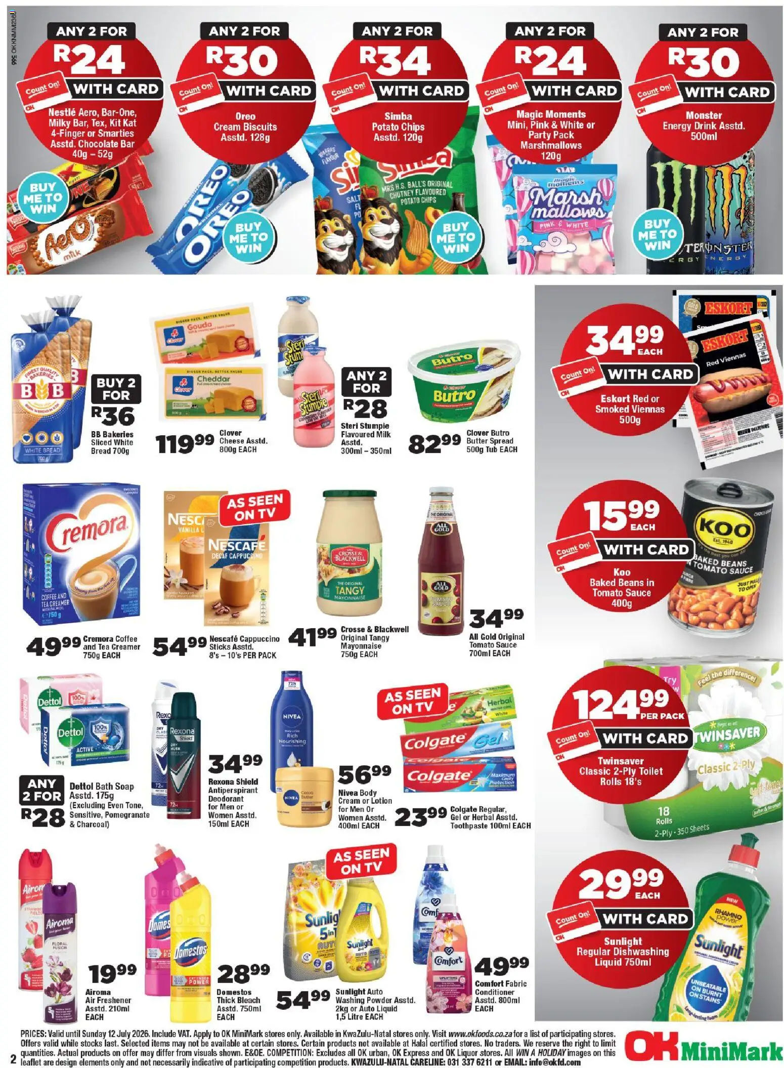 New OK Foods catalogue – valid from 24/06/2026 | Page: 2 | Products: Cheese, Chips, Cream, Mayonnaise
