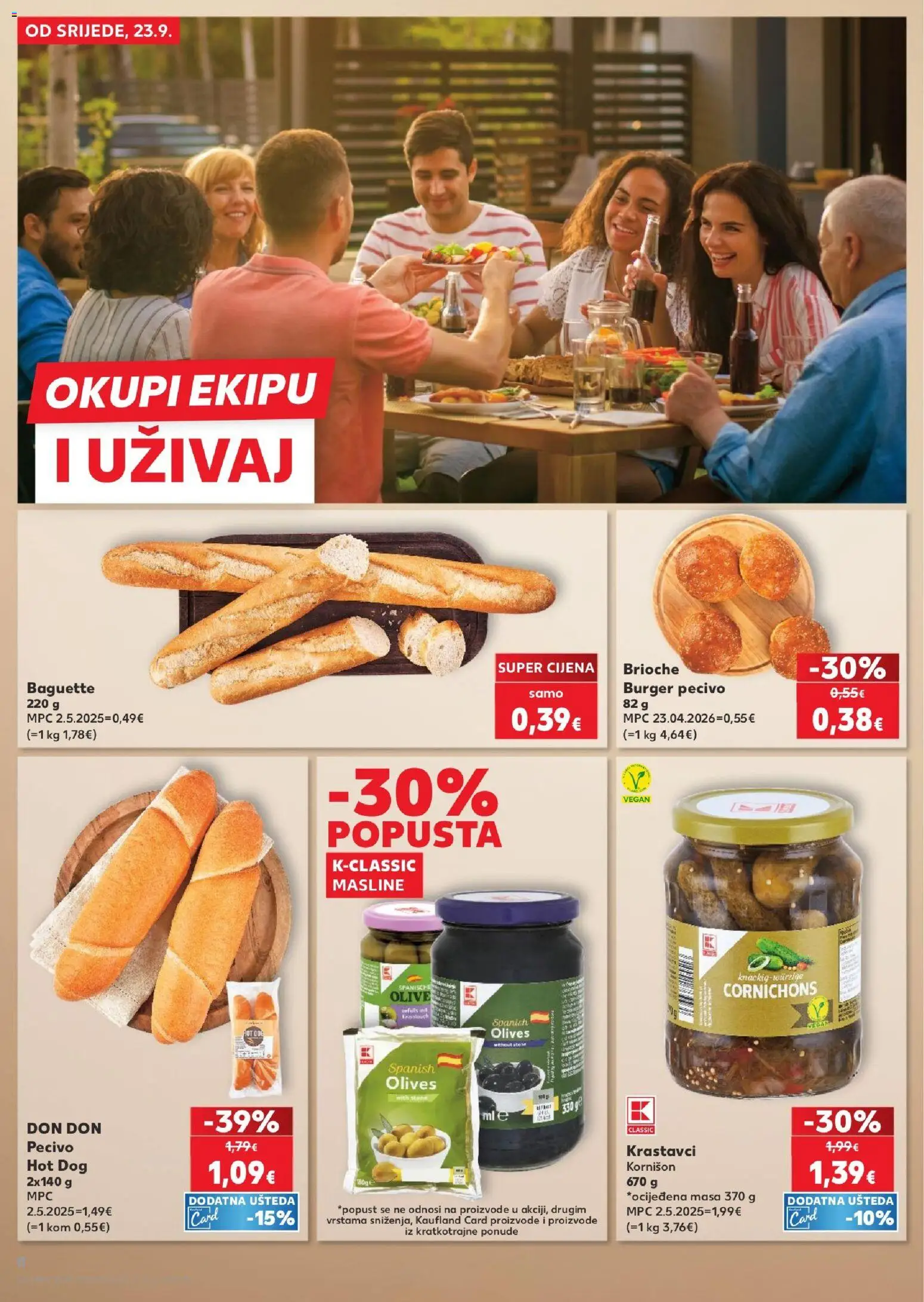 Kaufland katalog | vrijedi od 23.09.2026 | Stranica: 8 | Proizvodi: Masline, Krastavci, Baguette, Pecivo