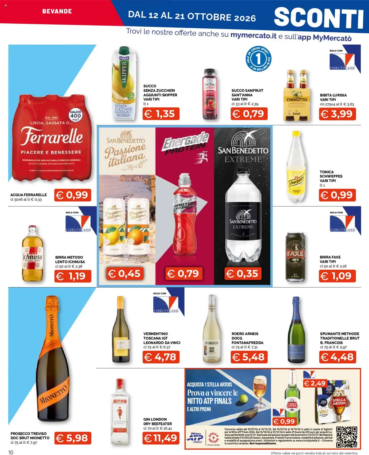 Volantino Mercatò del 12/10/2026 | Pagina: 10 | Prodotti: Birra, Bevande, Bibita, Ferrarelle