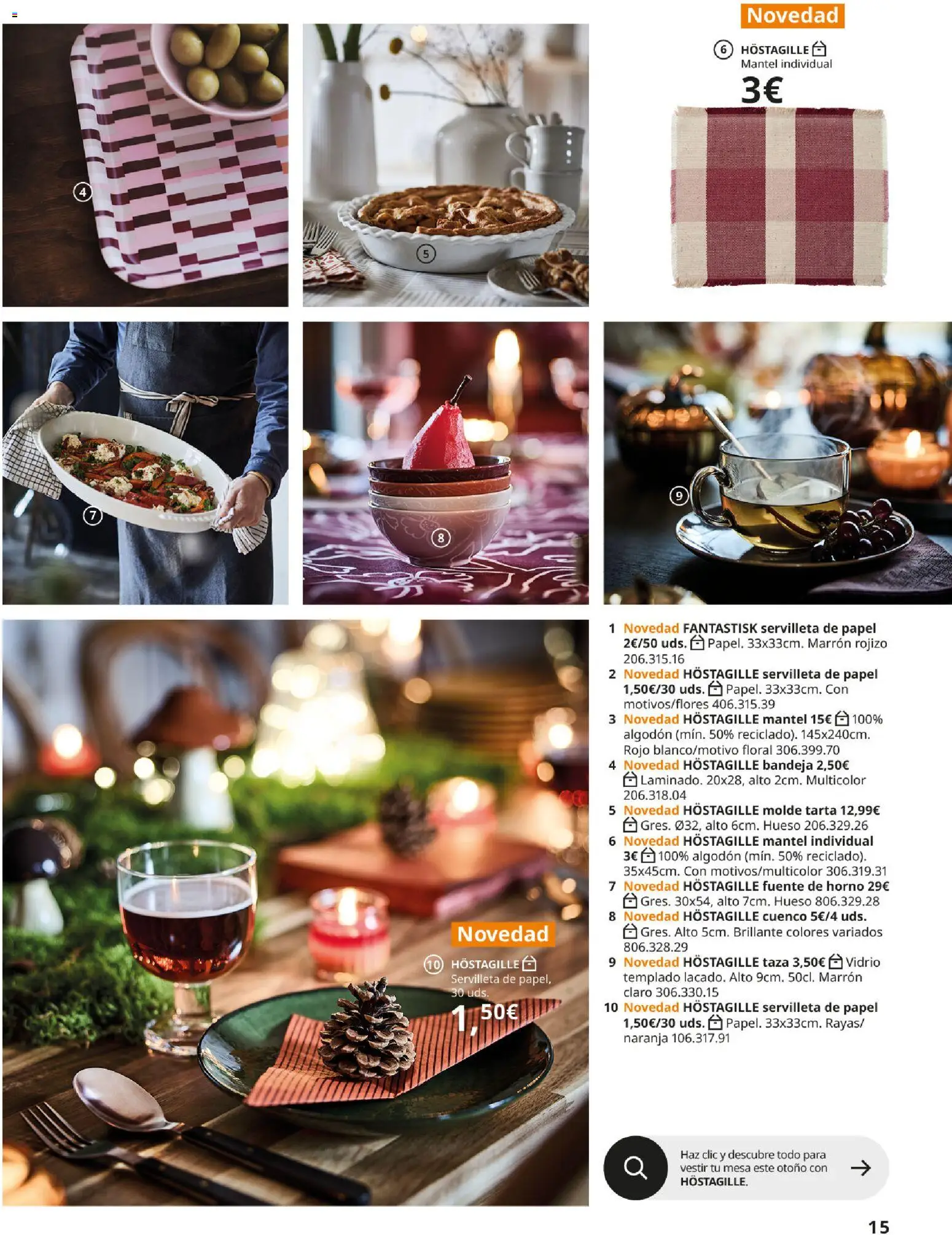 IKEA - Brochure colecciones │ válido desde el 25/08/2026 | Página: 15 | Productos: Tarta, Horno, Algodón, Bandeja