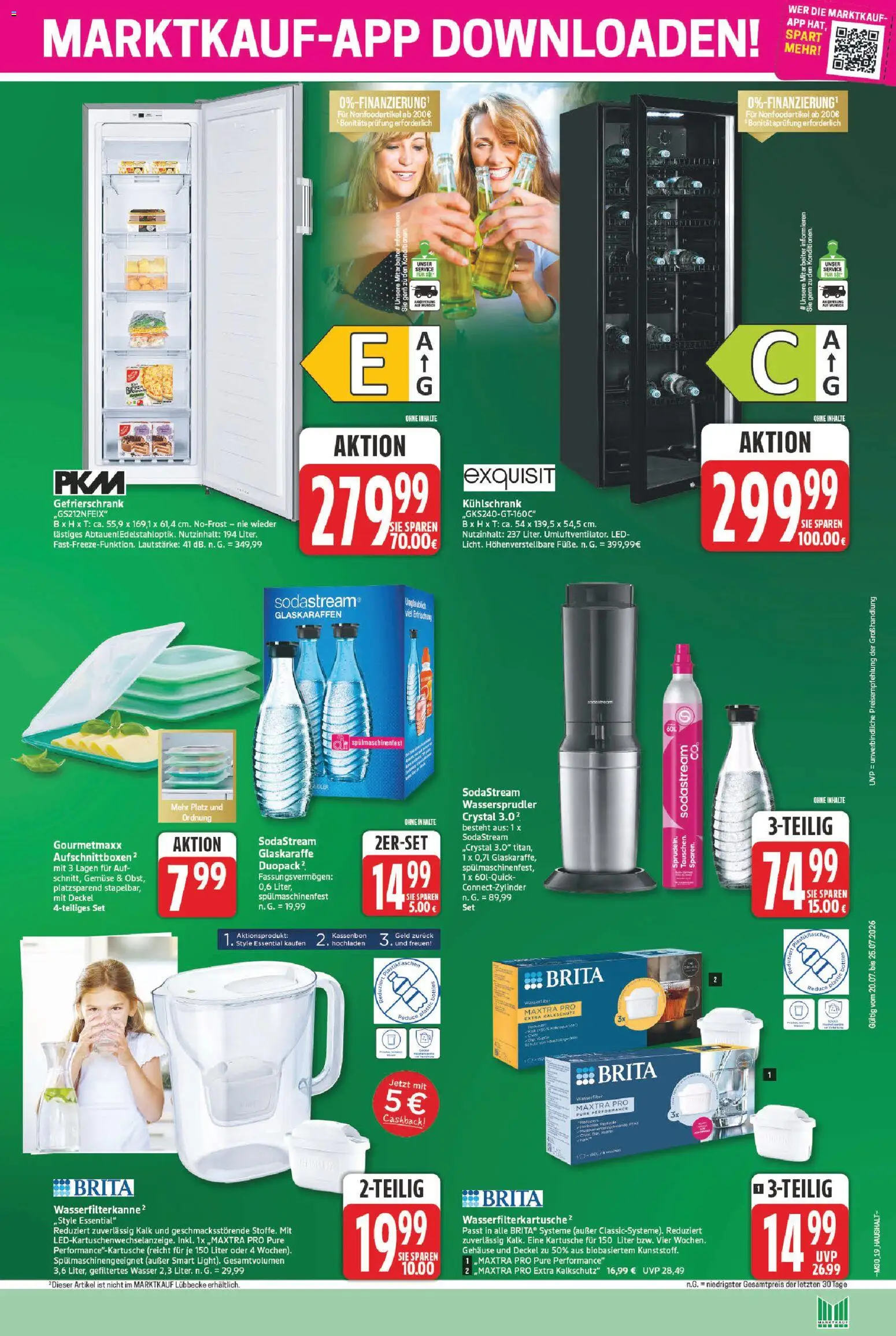 Marktkauf Prospekt – gültig ab 20.07.2026 | Seite: 19 | Produkte: Gefrierschrank, Kühlschrank, Wasser, Sodastream