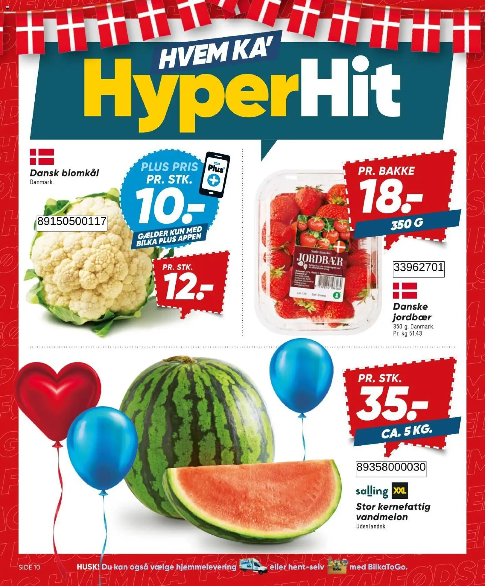 Bilka tilbudsavis – gyldig fra 31/07/2026 | Side: 10 | Produkter: Jordbær, Vandmelon, Blomkål
