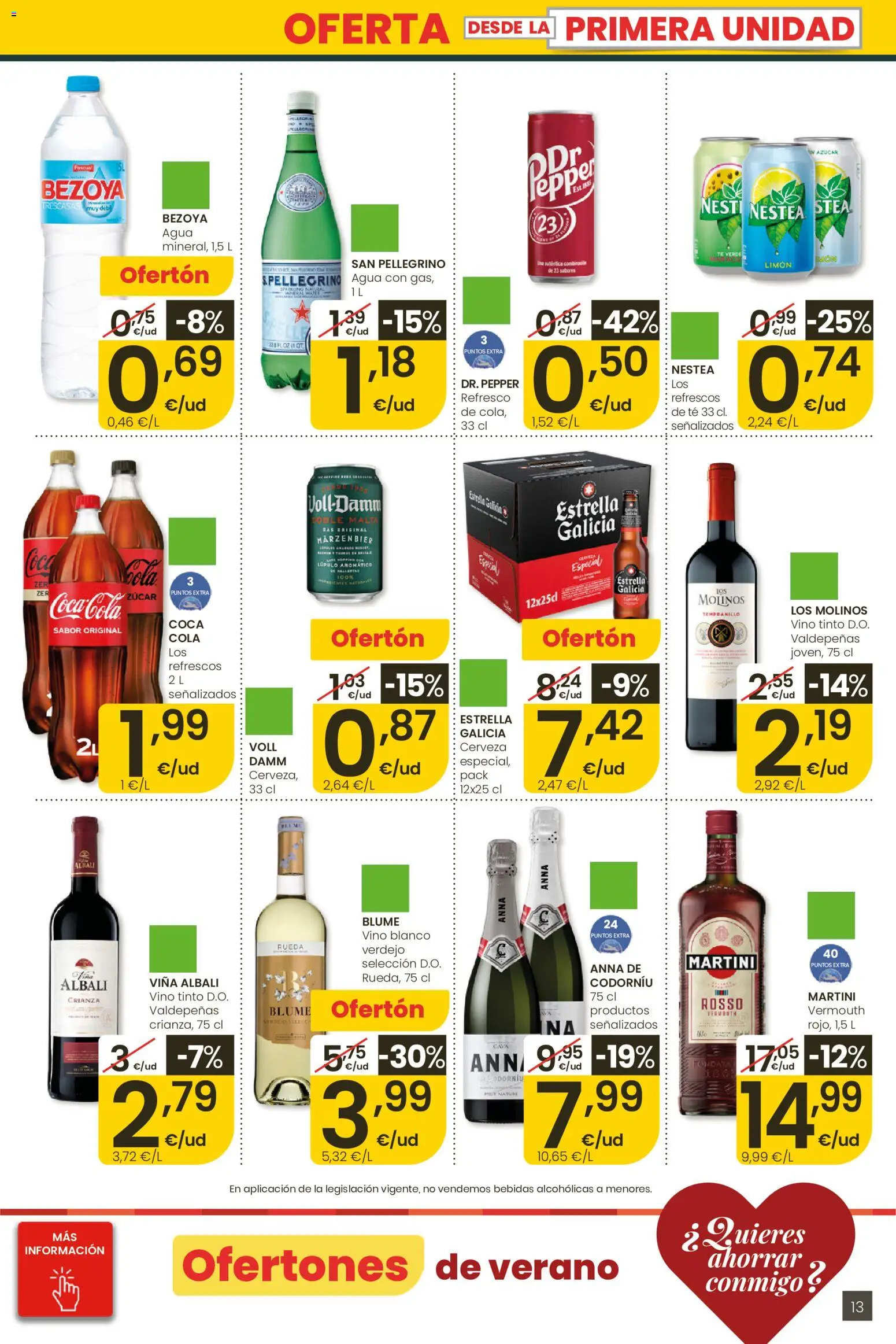 Eroski Ofertones de verano │ válido desde el 28.05.2026 | Página: 13 | Productos: Vino, Cerveza, Té