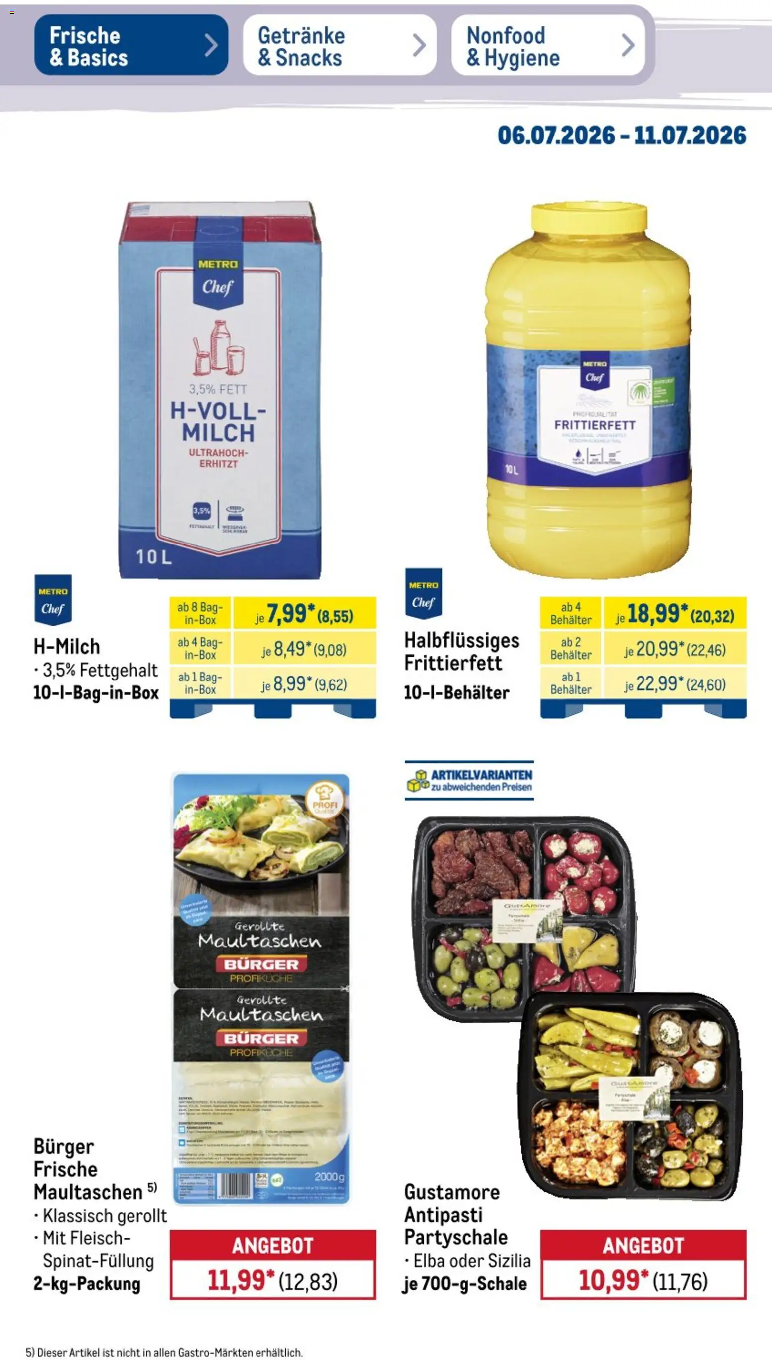 Metro Non Food & Hygiene – gültig ab 06.07.2026 | Seite: 44 | Produkte: Mozzarella, Gouda