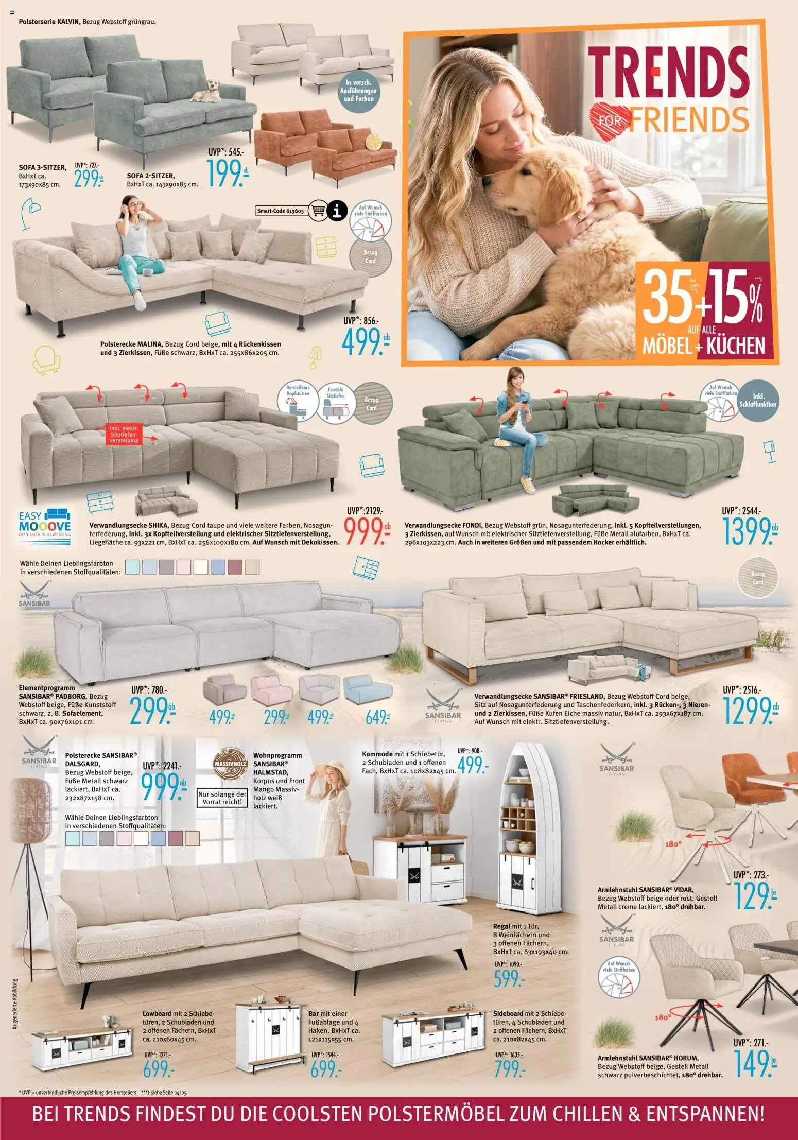 Trends Prospekt – gültig ab 24.10.2026 | Seite: 2 | Produkte: Lowboard, Kommode, Sofa, Creme