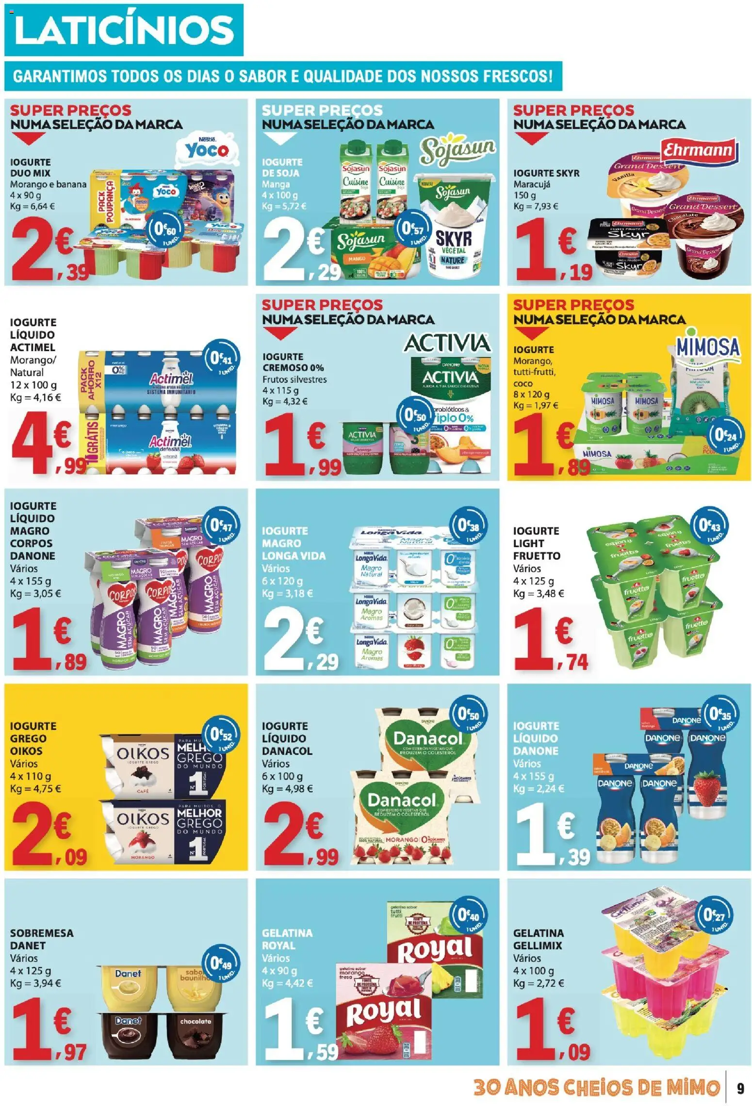 E.Leclerc folheto │ válido de 16.04.2026 | Página: 9 | Produtos: Gelatina, Probióticos, Iogurte, Café