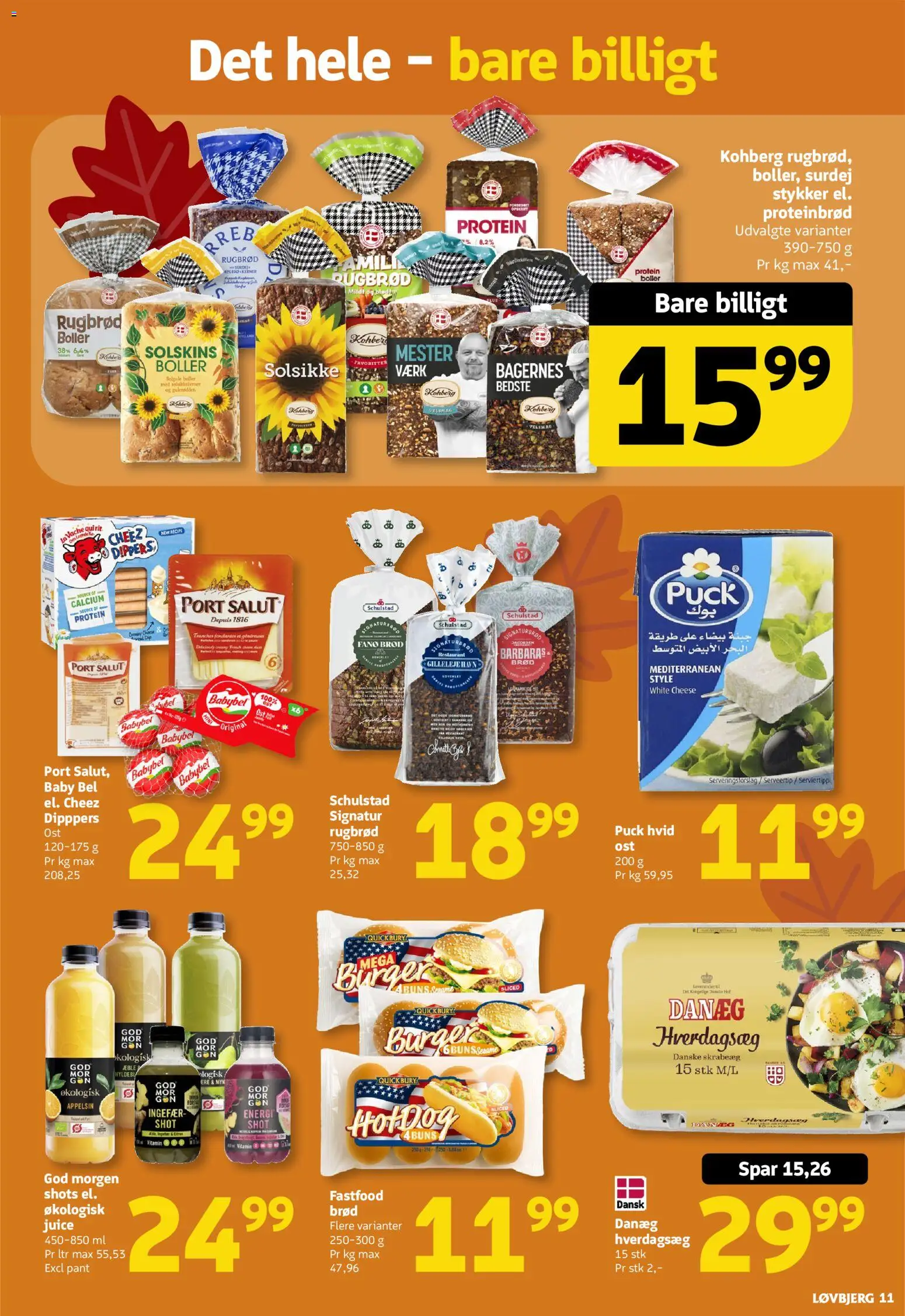 Løvbjerg tilbudsavis – gyldig fra 25/09/2026 | Side: 11 | Produkter: Proteinbrød, Ost, Ingefær, Rugbrød