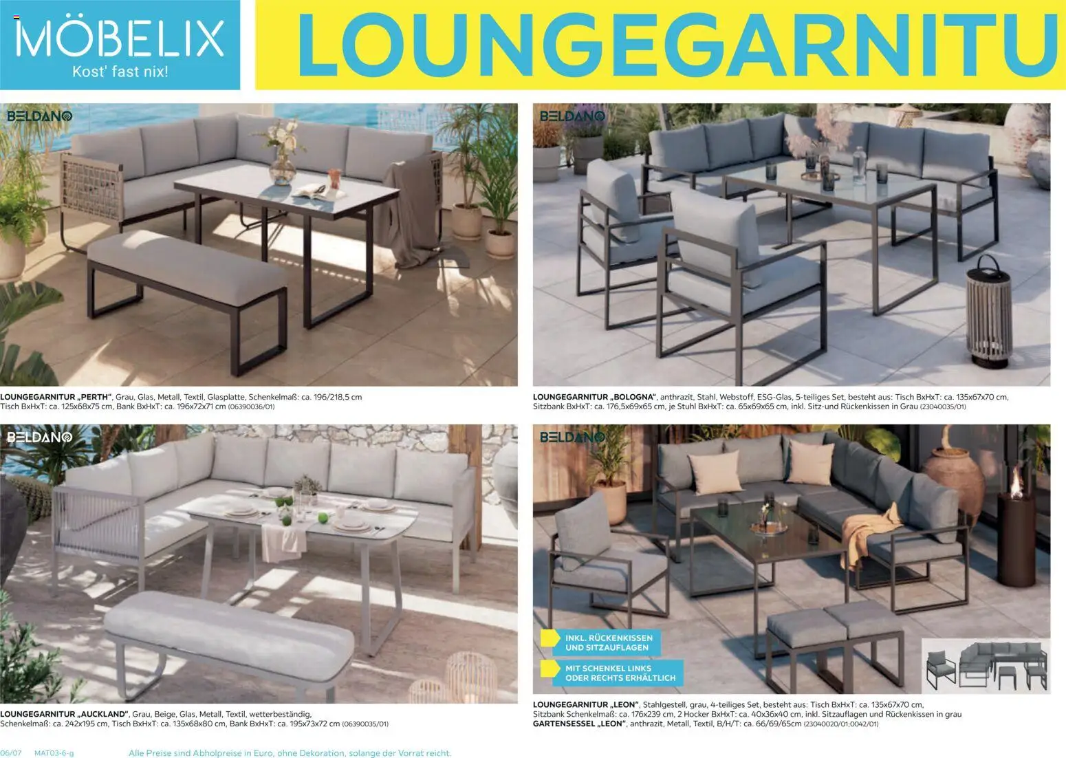 Möbelix Gartenmöbel gültig ab 16.03.2026 | Seite: 6 | Produkte: Tisch, Stuhl
