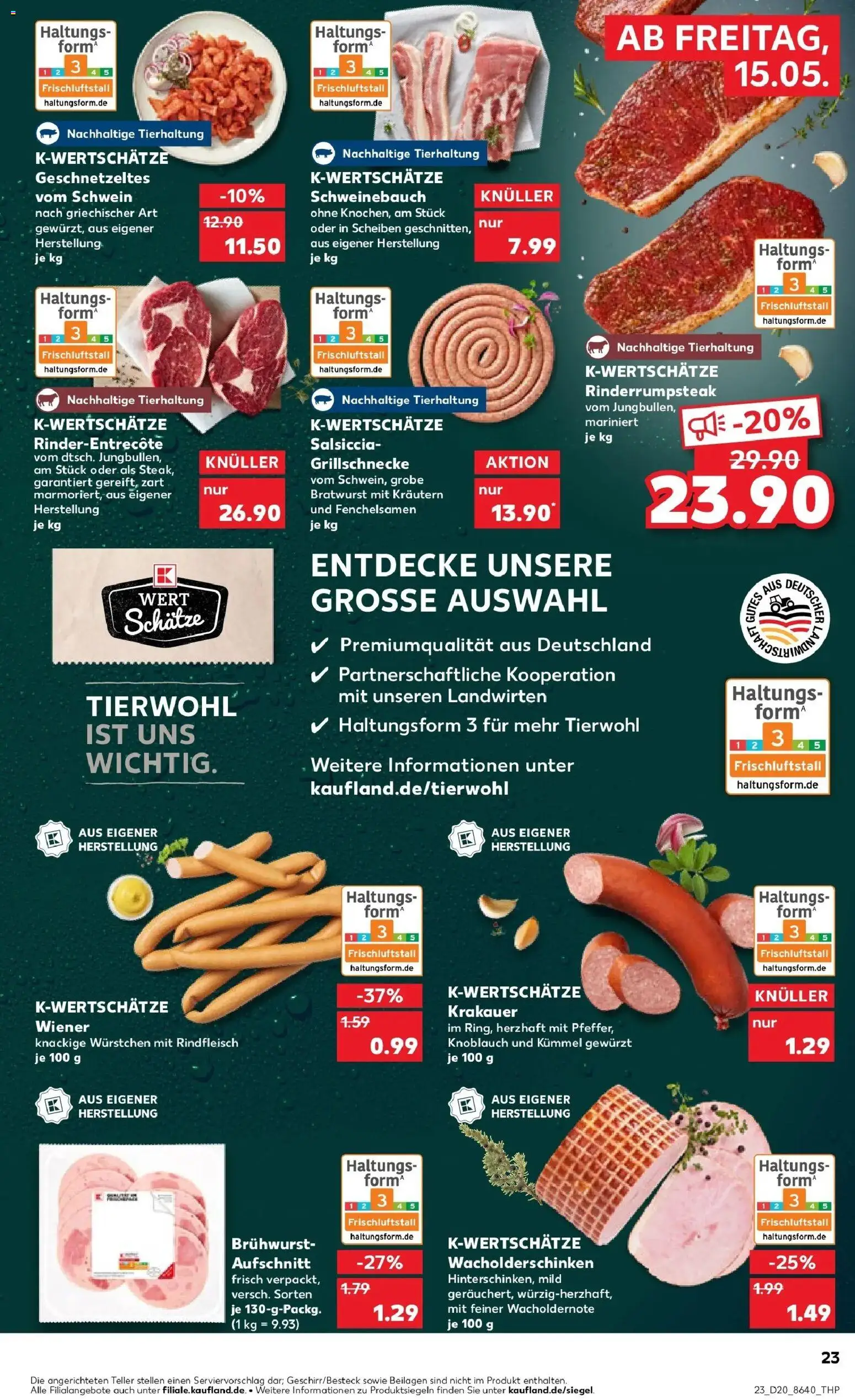 Kaufland Prospekt Hattingen – gültig ab 15.05.2026 | Seite: 23 | Produkte: Entrecote, Knoblauch, Rindfleisch, Steak