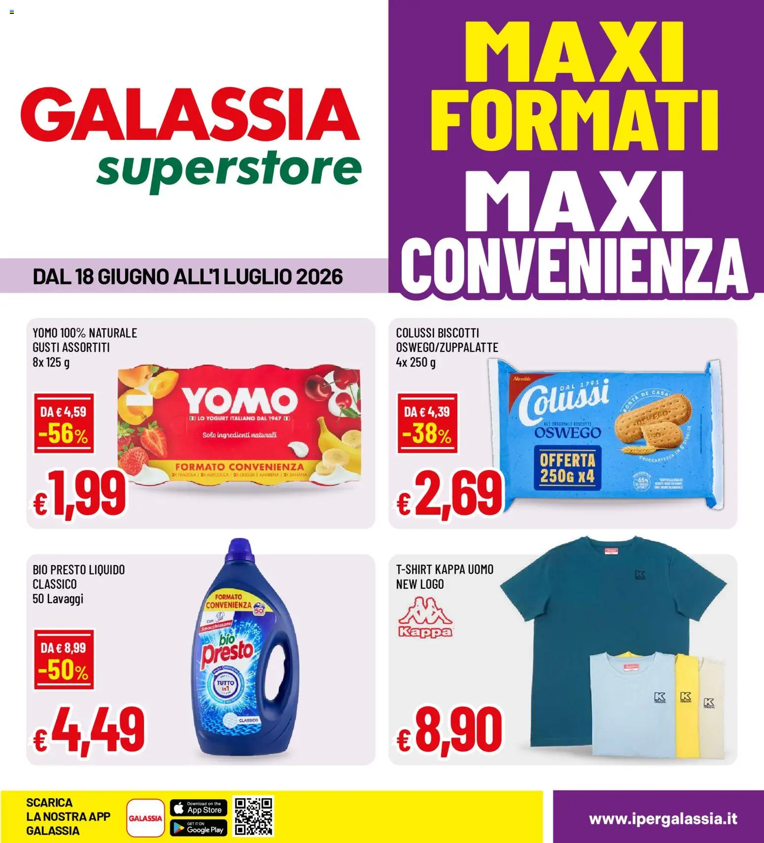 Volantino Galassia del 18/06/2026 | Pagina: 1 | Prodotti: Yogurt, Biscotti, The, Amarena