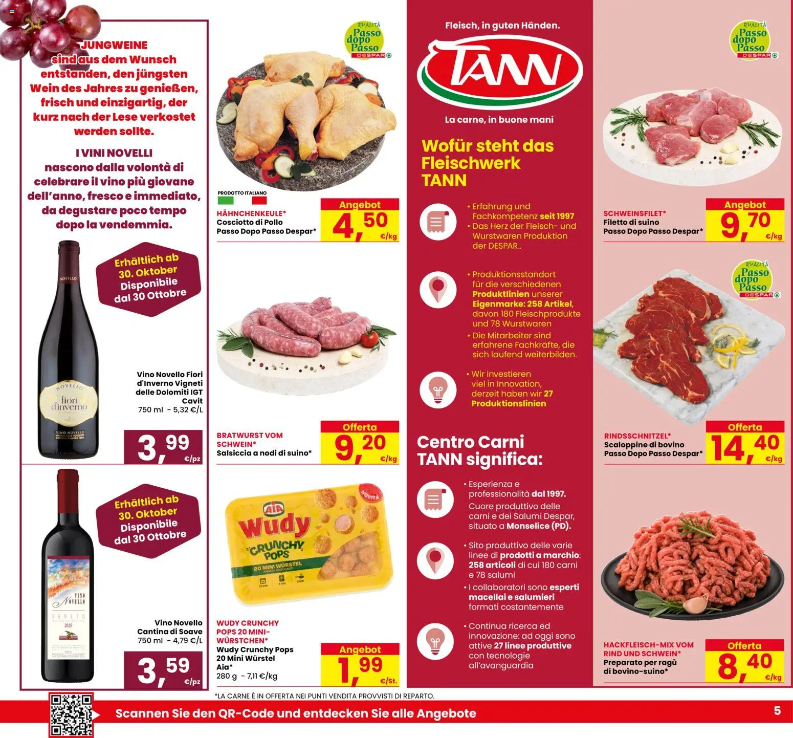 Volantino Eurospar del 29/10/2026 | Pagina: 5 | Prodotti: Bovino, Pollo, Salsiccia, Carne