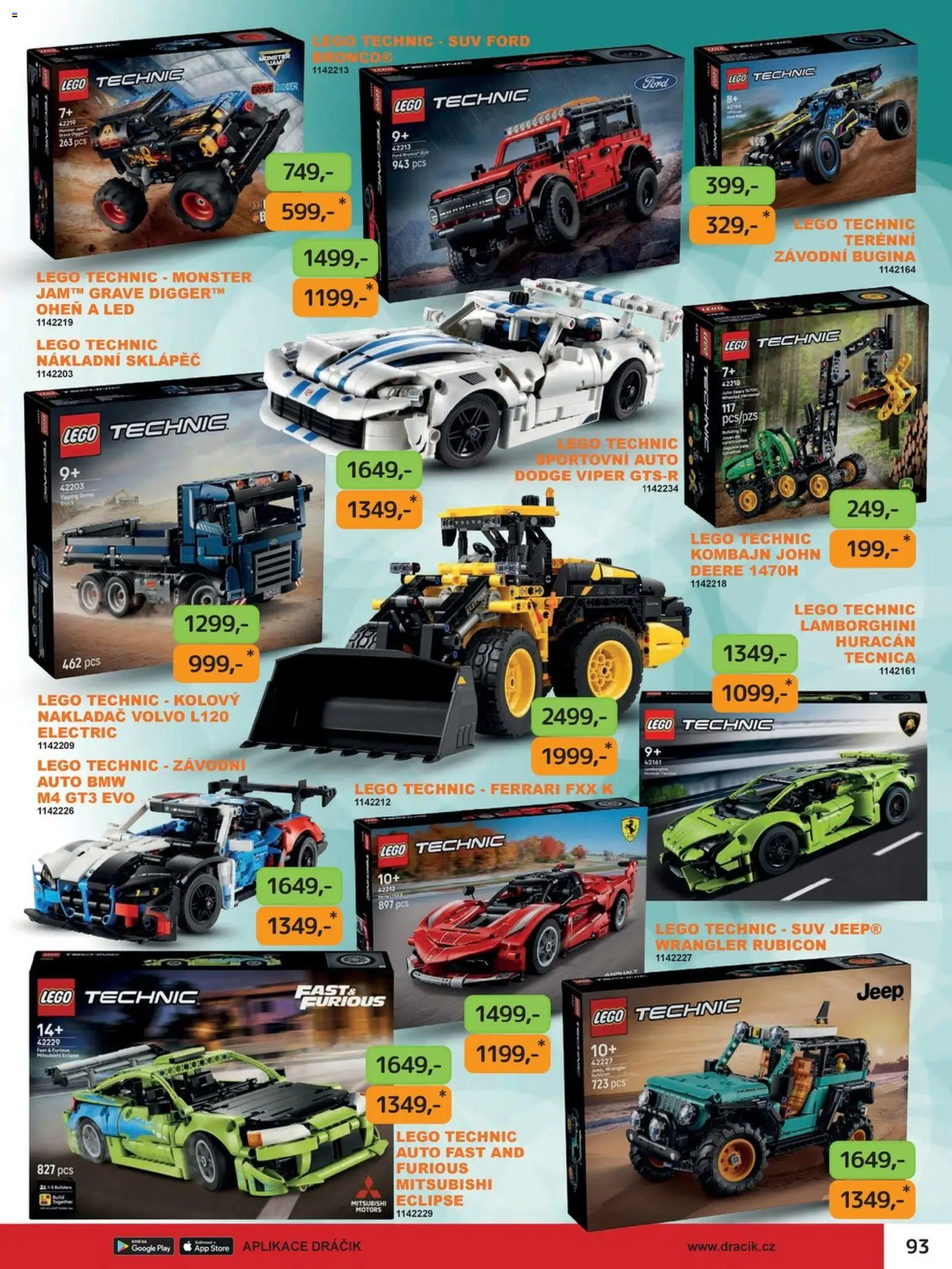 Dráčik katalog - Vánoce od 08.10.2026 | Strana: 93 | Produkty: Monster, LEGO, Lego Technic, LED