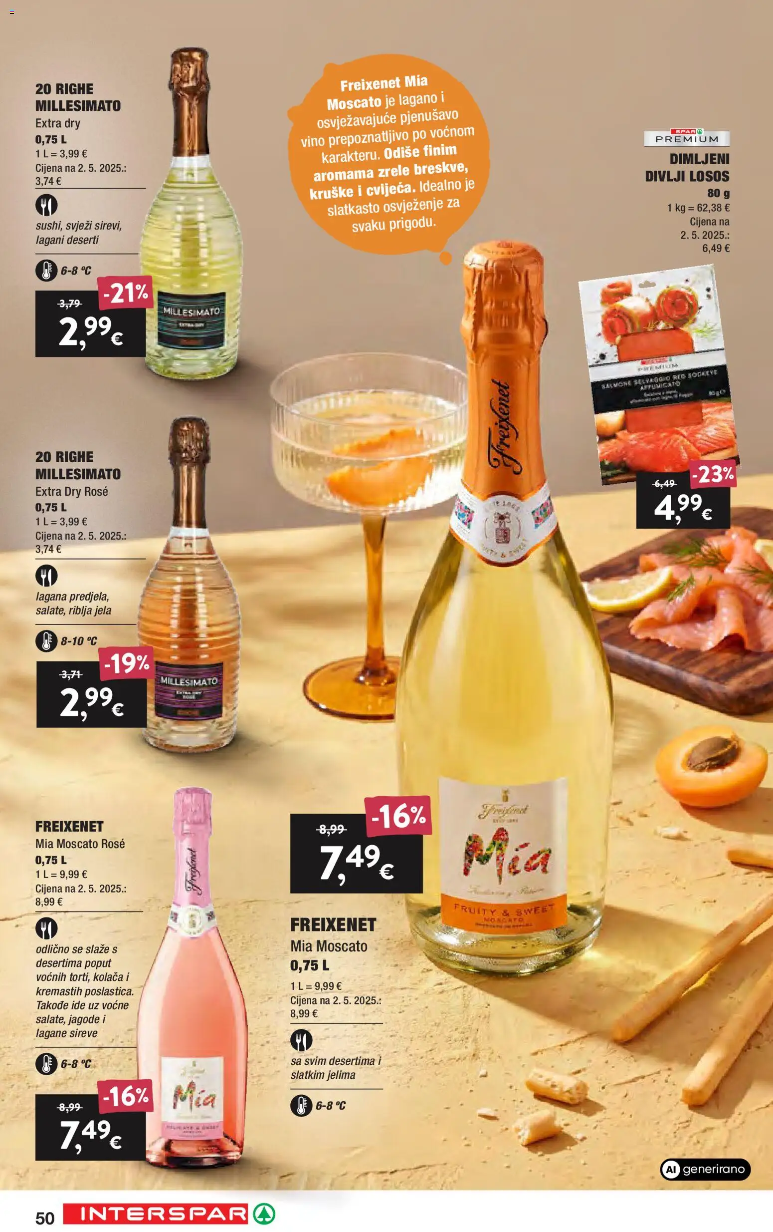 Interspar katalog | vrijedi od 16.09.2026 | Stranica: 50 | Proizvodi: Vino, Jagode, Losos, Deserti