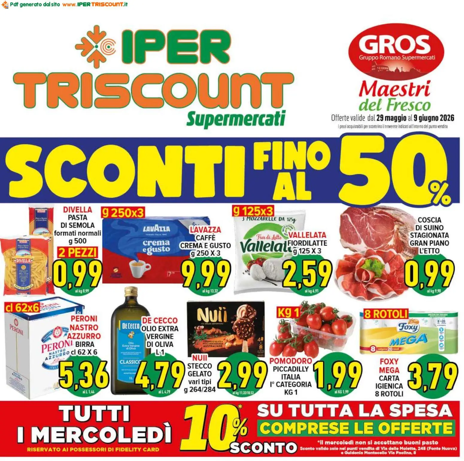 Volantino Ipertriscount del 29.05.2026 | Pagina: 1 | Prodotti: Birra, Latte, Olio, Noci