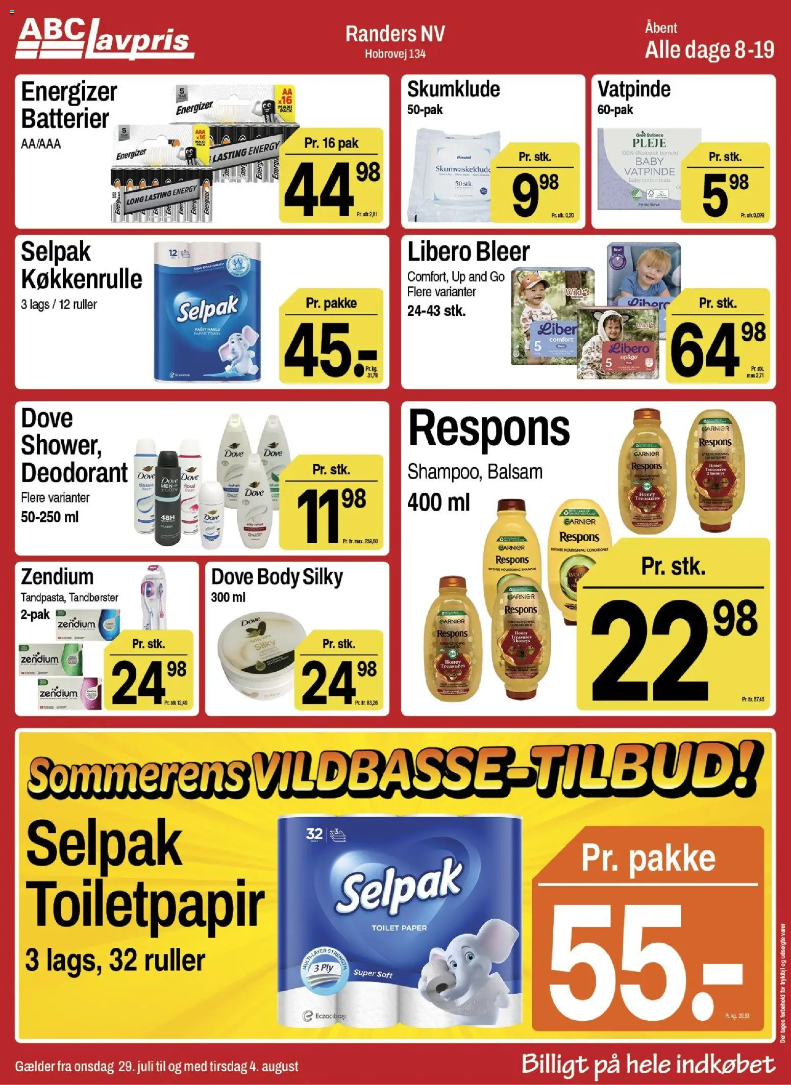 Abc Lavpris tilbudsavis – gyldig fra 29/07/2026 | Side: 14 | Produkter: Shampoo, Balsam, Toilet, Batterier